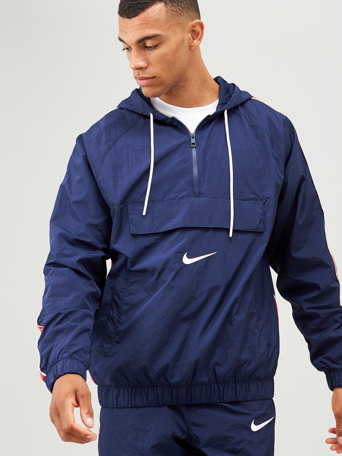 nike sportswear swoosh woven half zip jacket