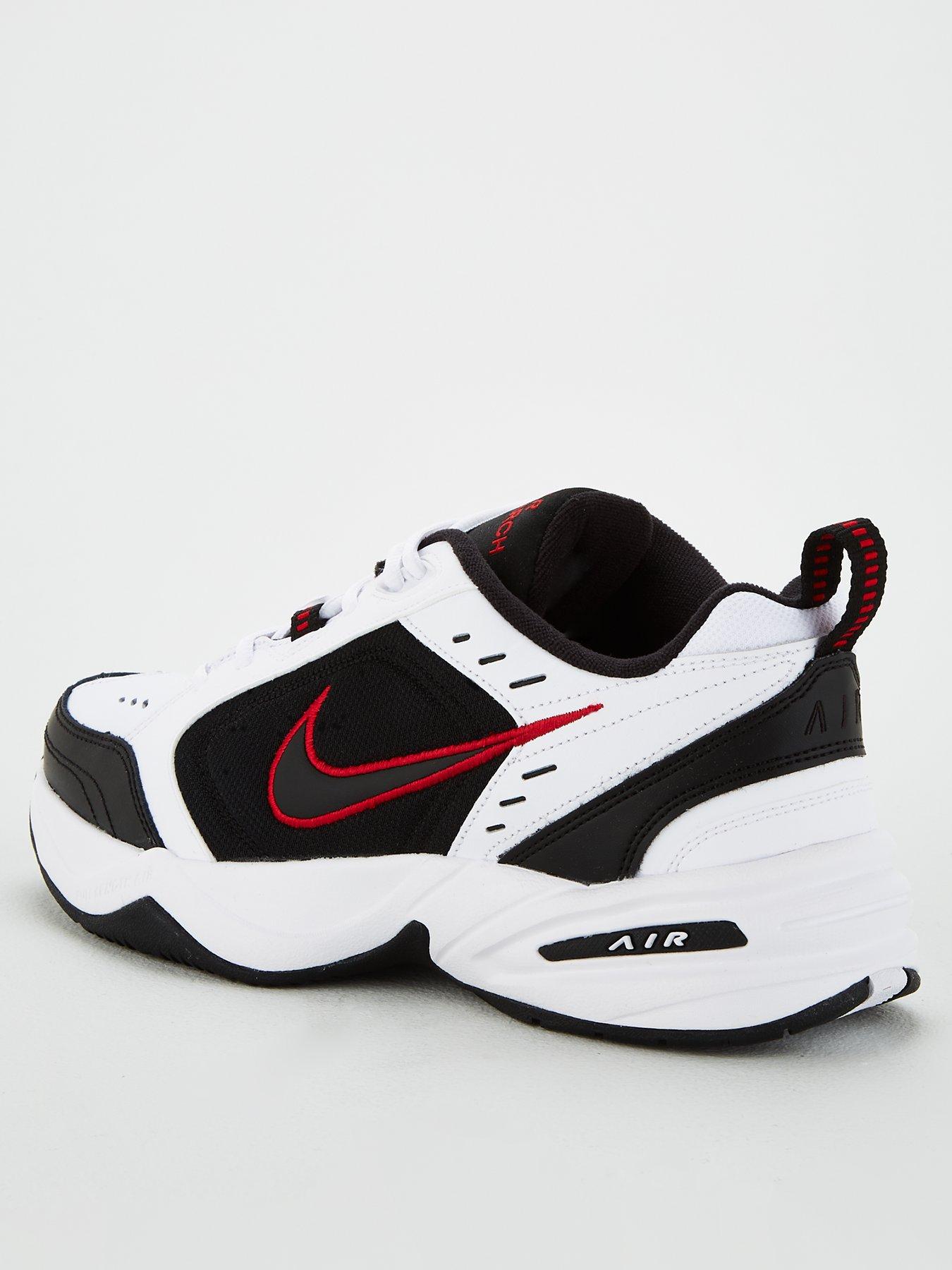 nike air monarch black white red