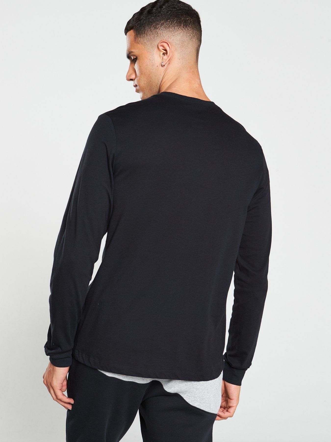 Nike Sportswear Club Long Sleeve T-Shirt - Black | very.co.uk