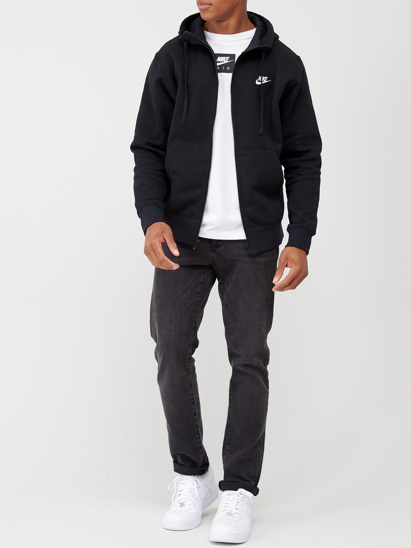 Nike Sportswear Club Fleece Full Zip Hoodie - Black | very.co.uk