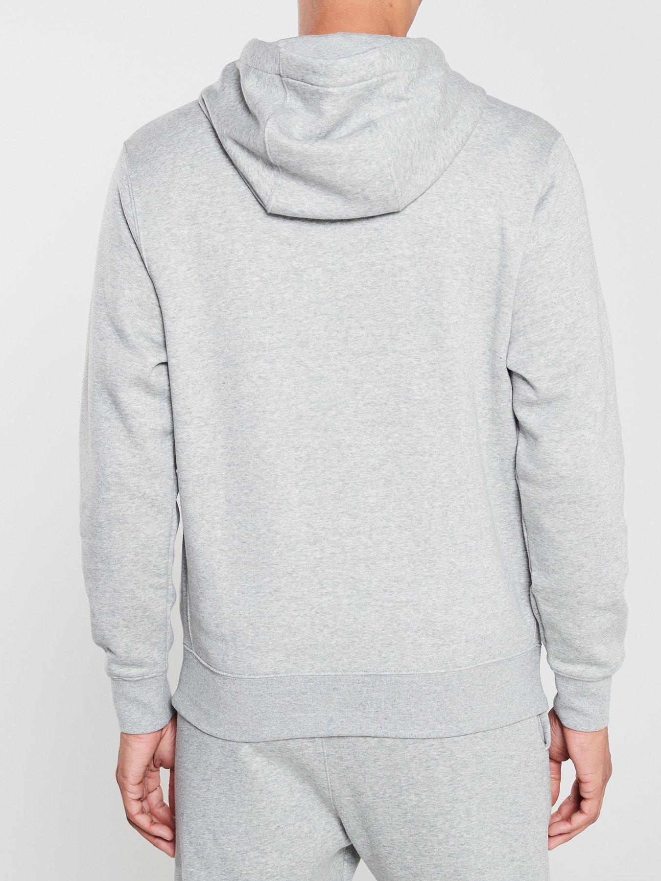 nike overhead club hoodie grey