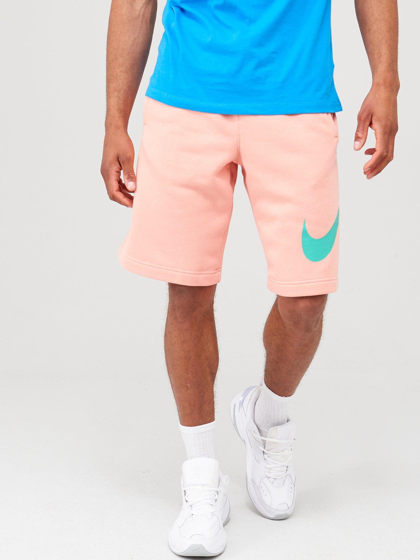 pink nike fleece shorts