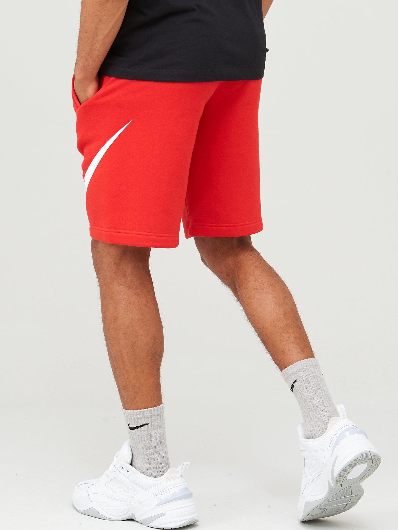 nike fleece shorts red