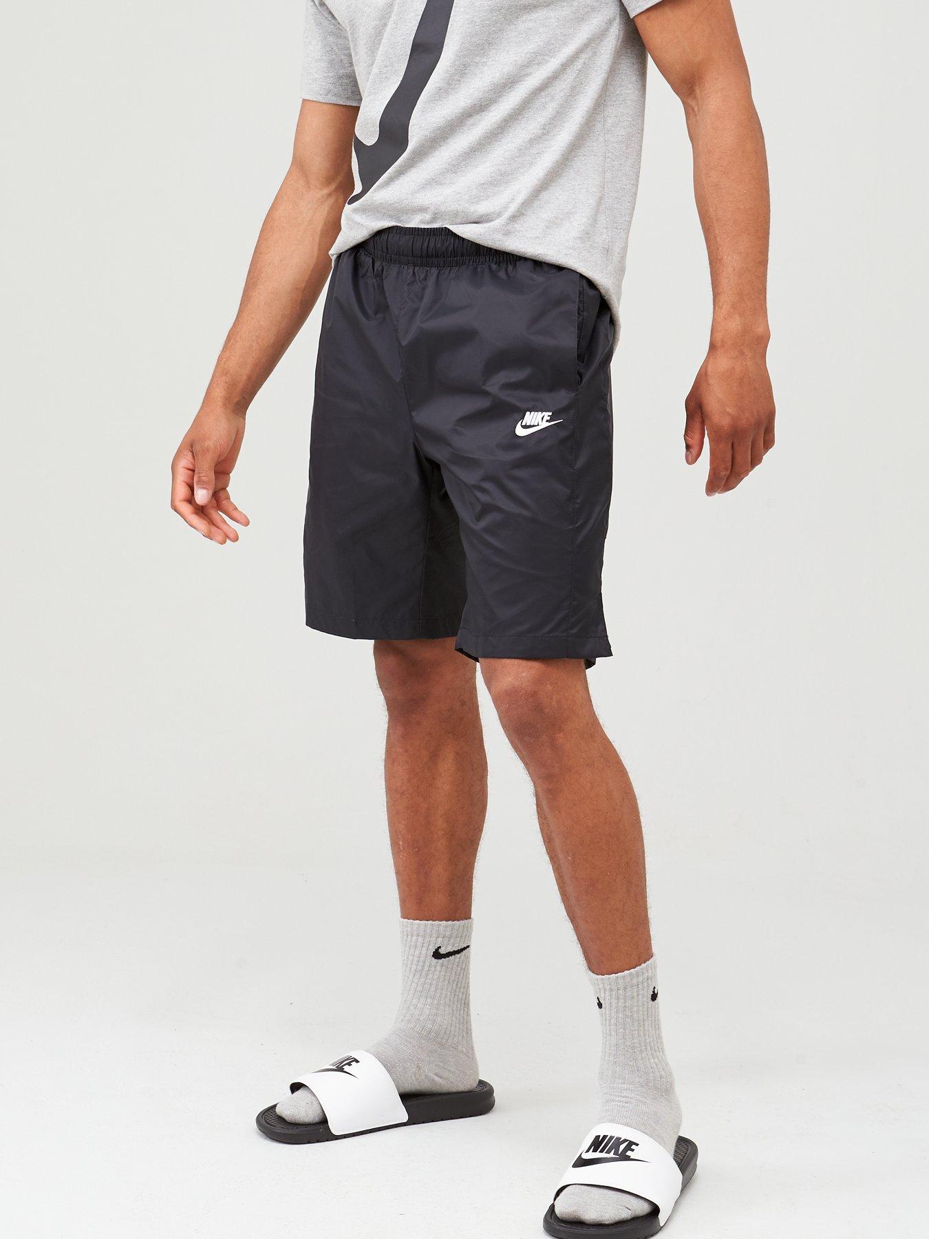 black nike track shorts