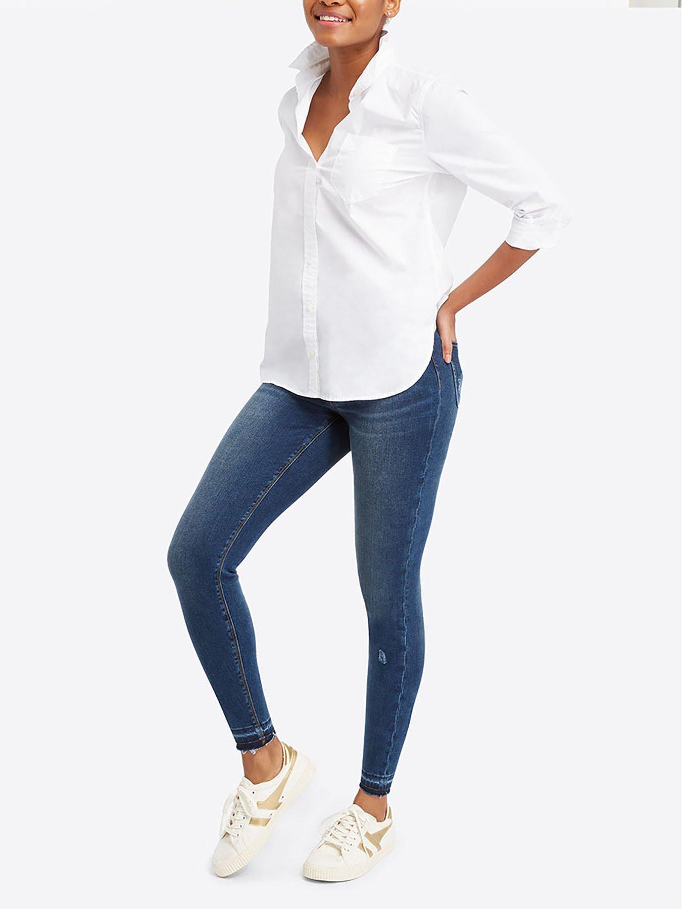 Spanx distressed discount white jeans