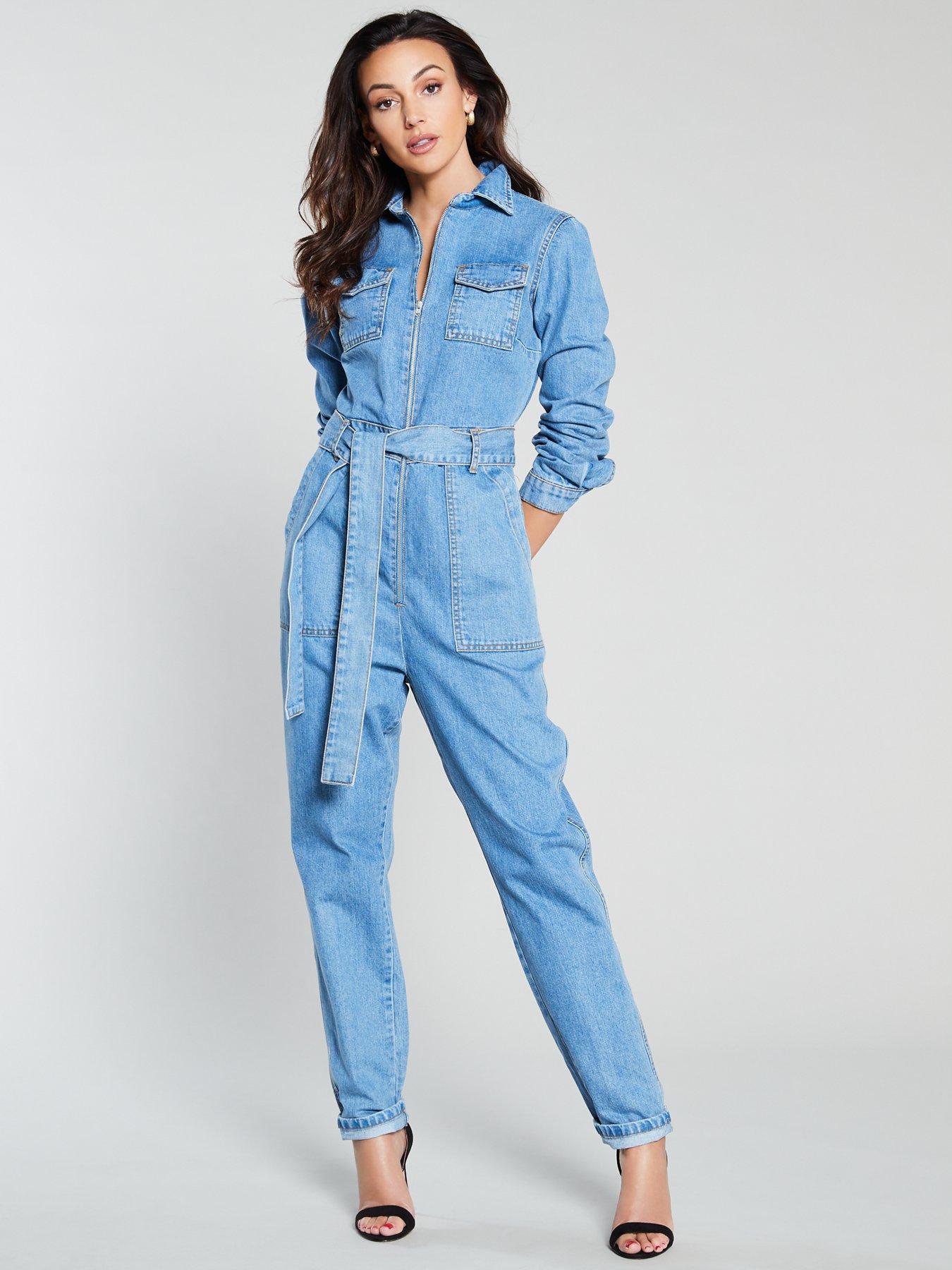 denim boiler suit playsuit