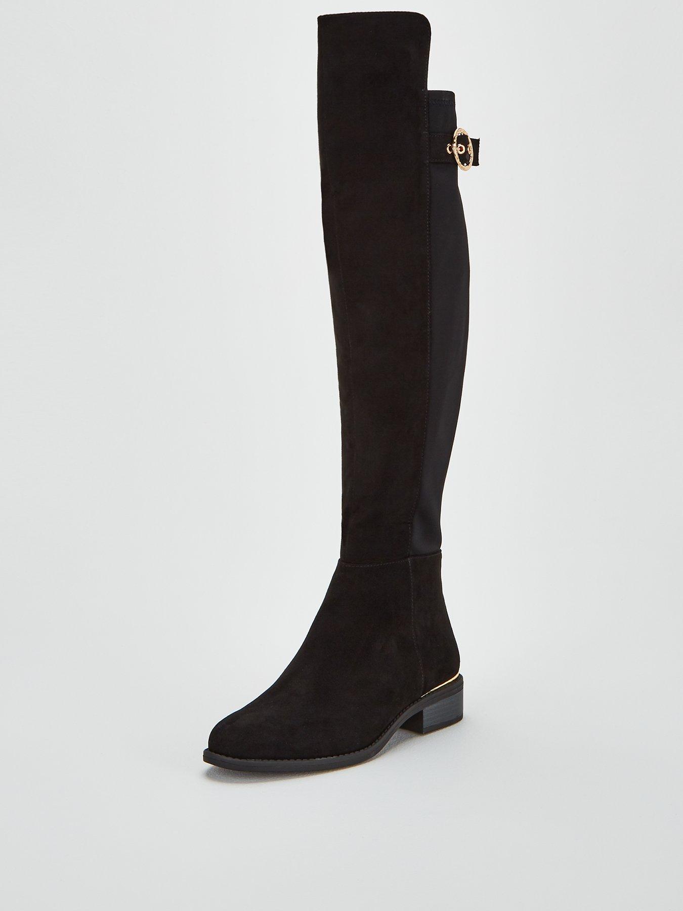 wide leg knee high boots uk