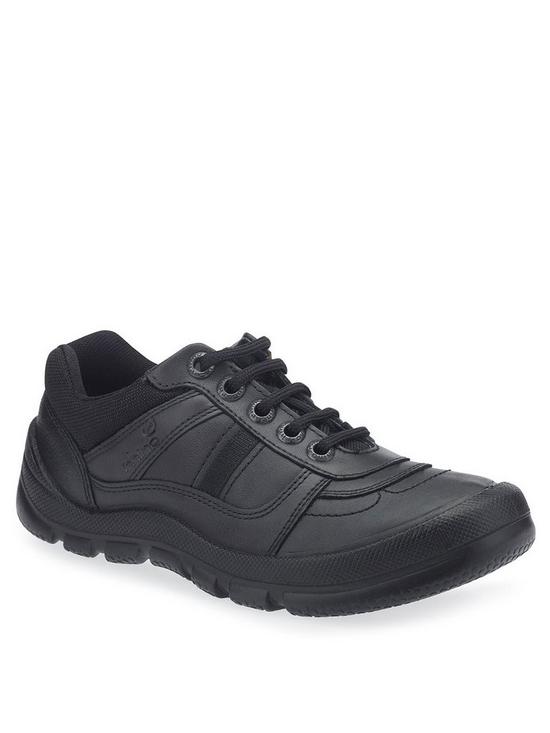 front image of start-rite-boysnbsprhino-shermannbspleather-lace-up-school-shoes-black