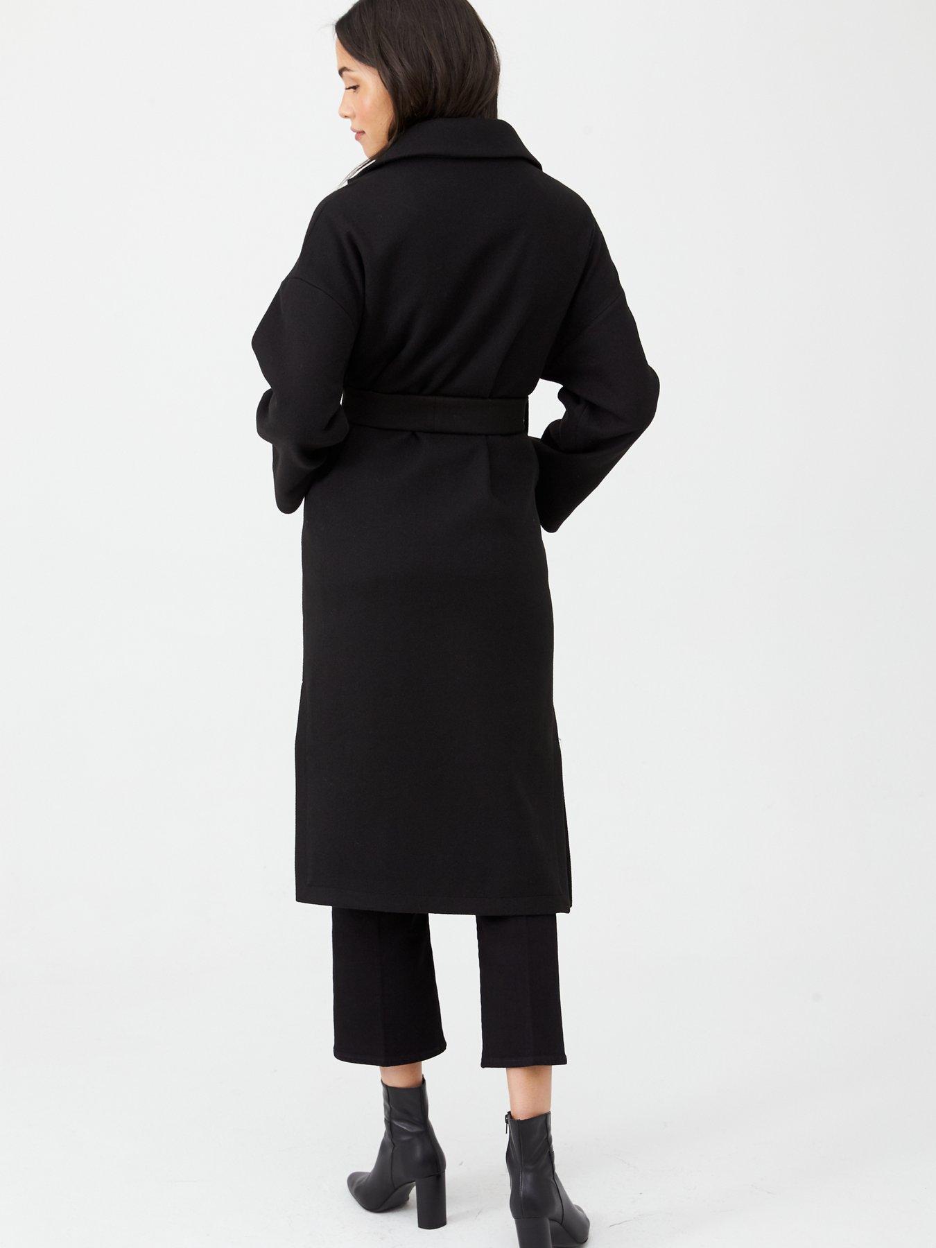 black wrap over coat