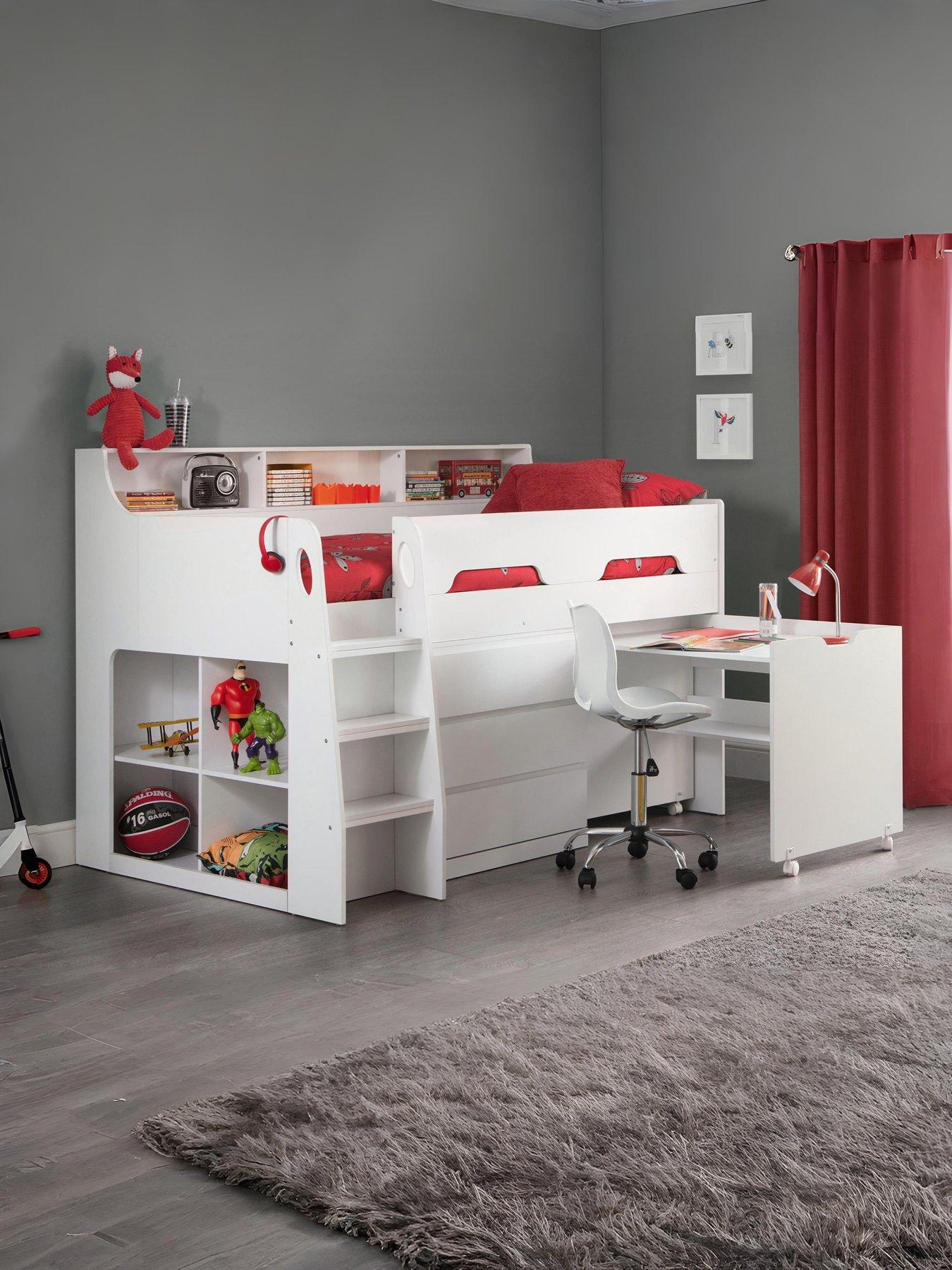 Image 1 of 5 of Julian Bowen Noah Midsleeper Bed with Desk, Drawers and Shelving&nbsp;