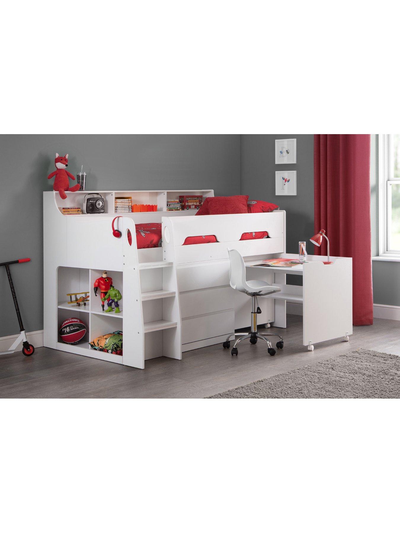 Julian Bowen Noah Midsleeper Bed with Desk, Drawers and Shelving very