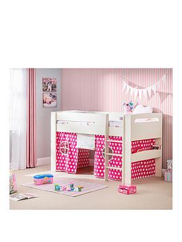 Product photograph of Julian Bowen Nova Mid Sleeper Bed With Pink Star Tent from very.co.uk