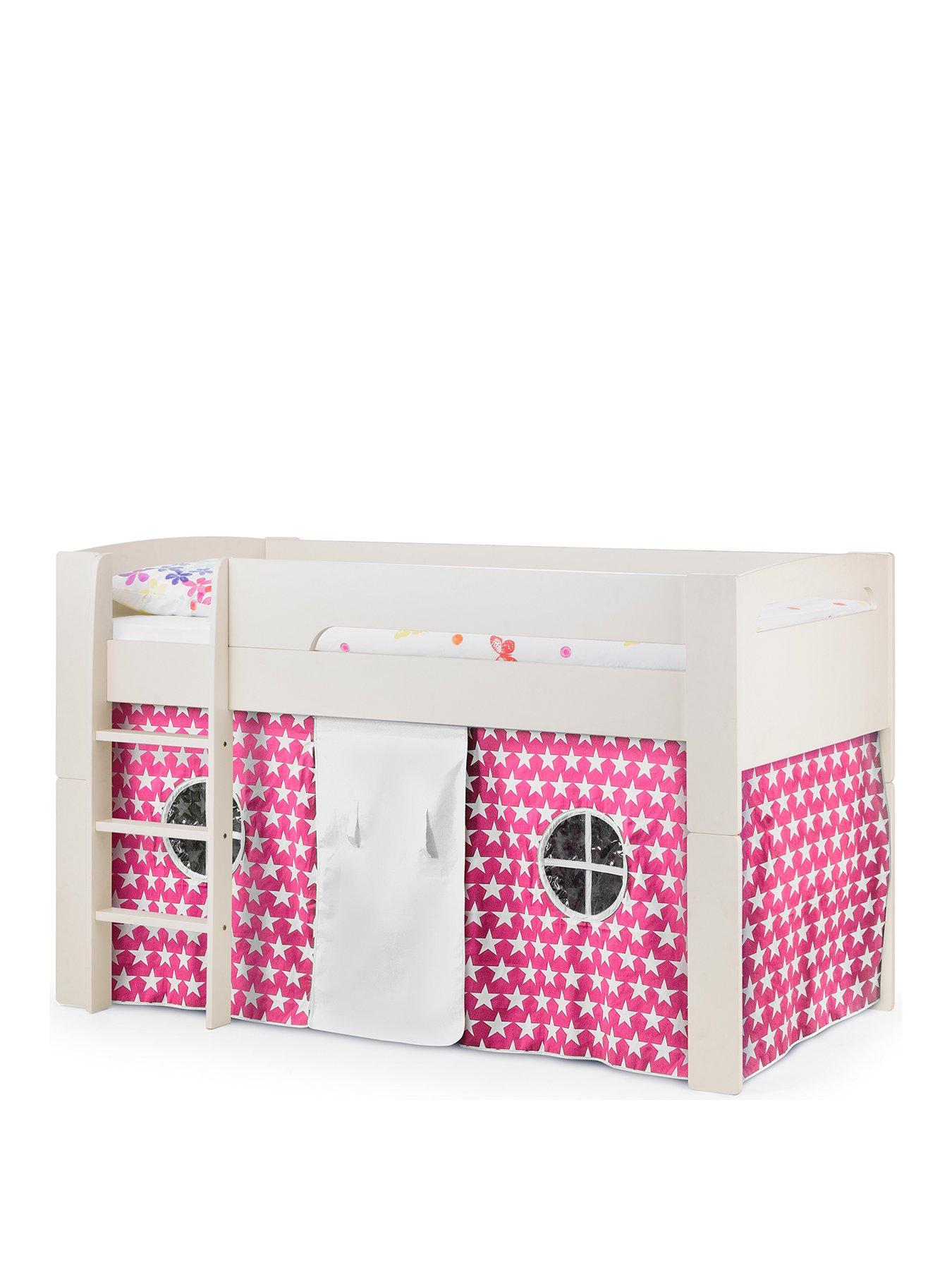 Image 2 of 2 of Julian Bowen Nova Mid Sleeper Bed with Pink Star Tent