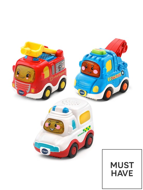 front image of vtech-toot-toot-drivers-3-car-pack-emergency-vehicles