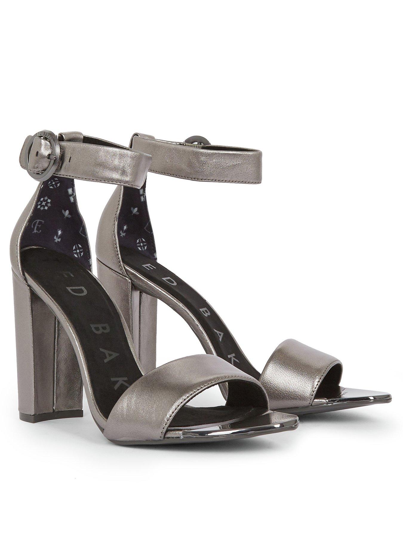 gunmetal heeled sandals