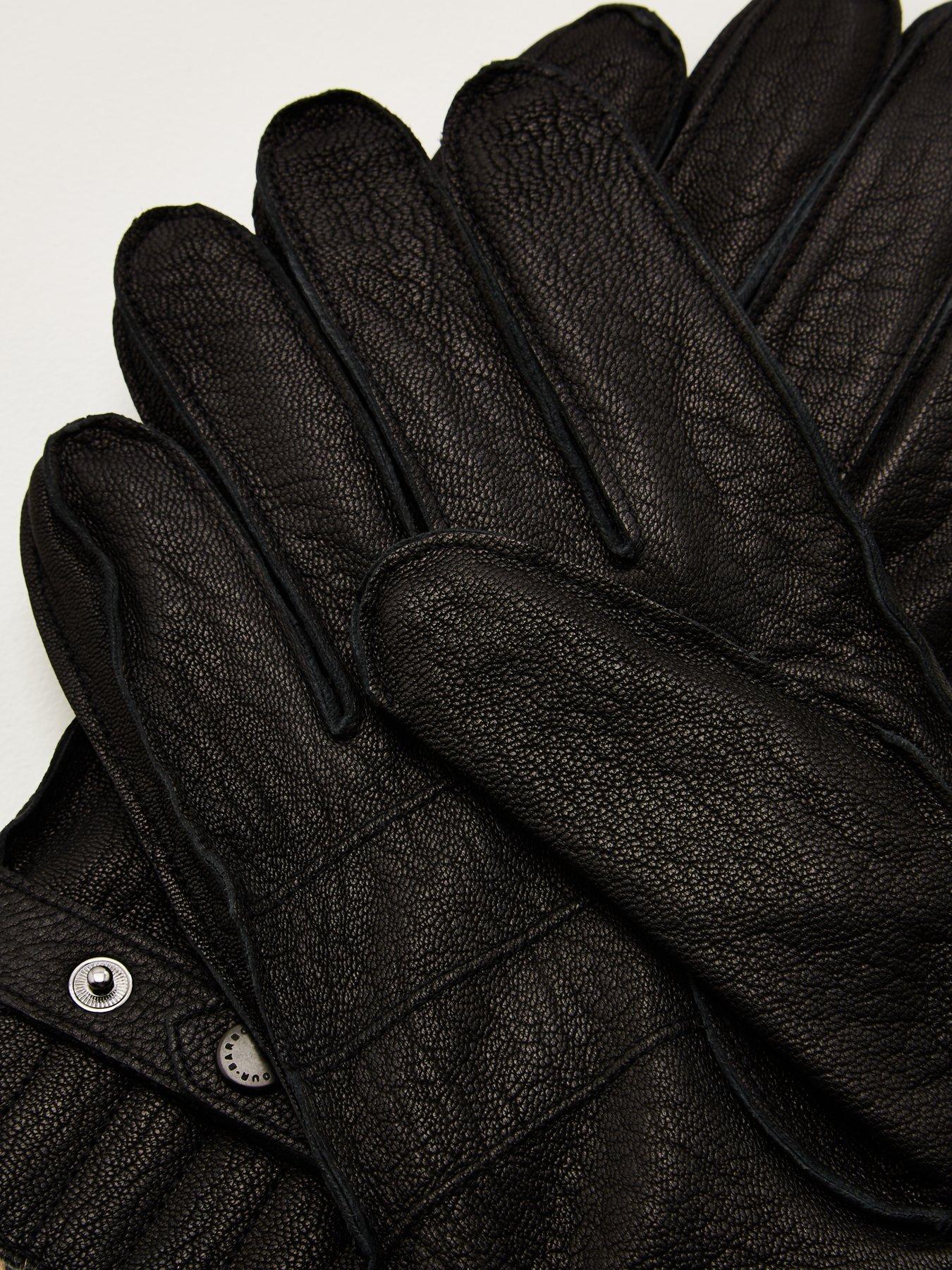 Barbour Leather Utility Gloves - Black | very.co.uk