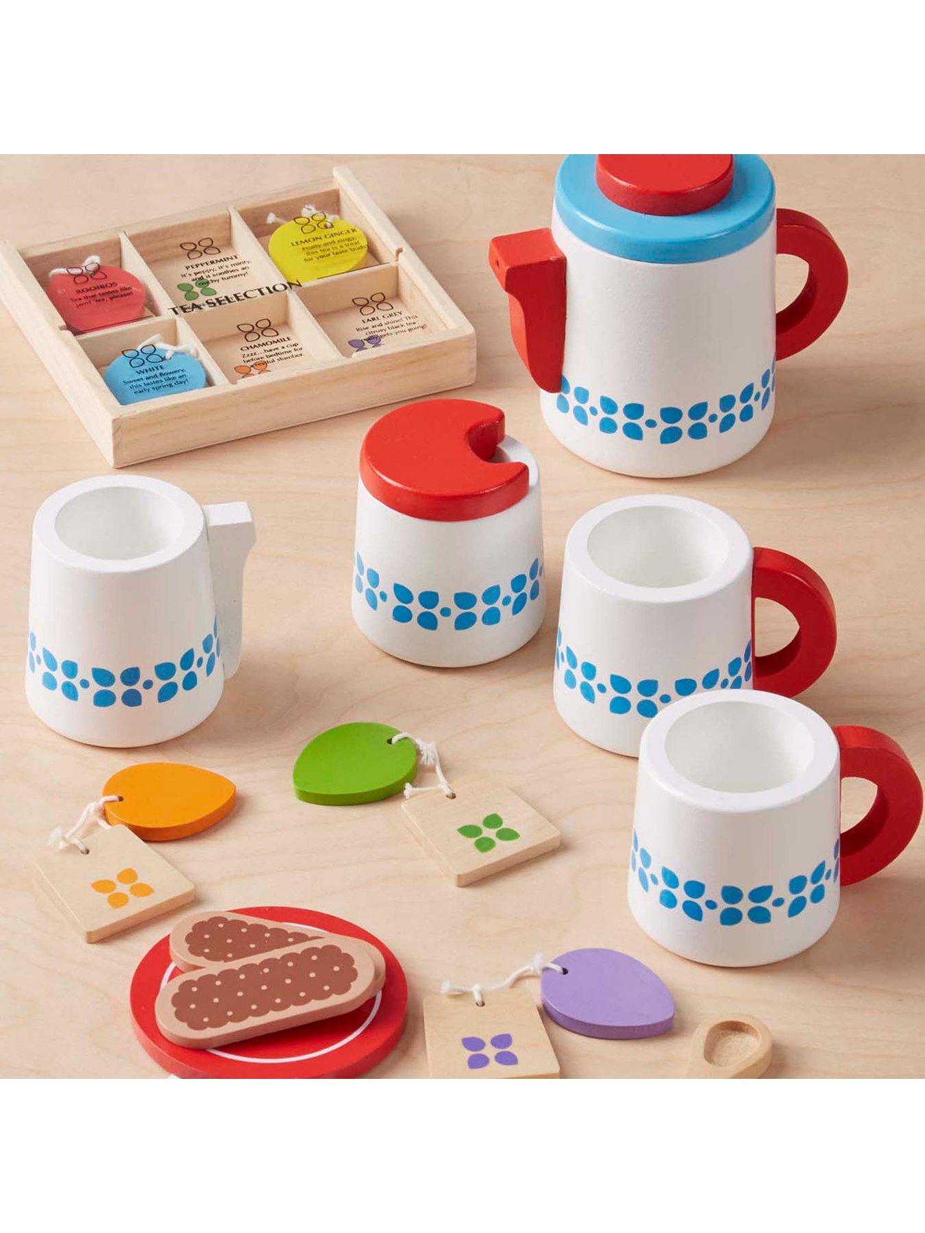 melissa & doug wooden steep & serve tea set