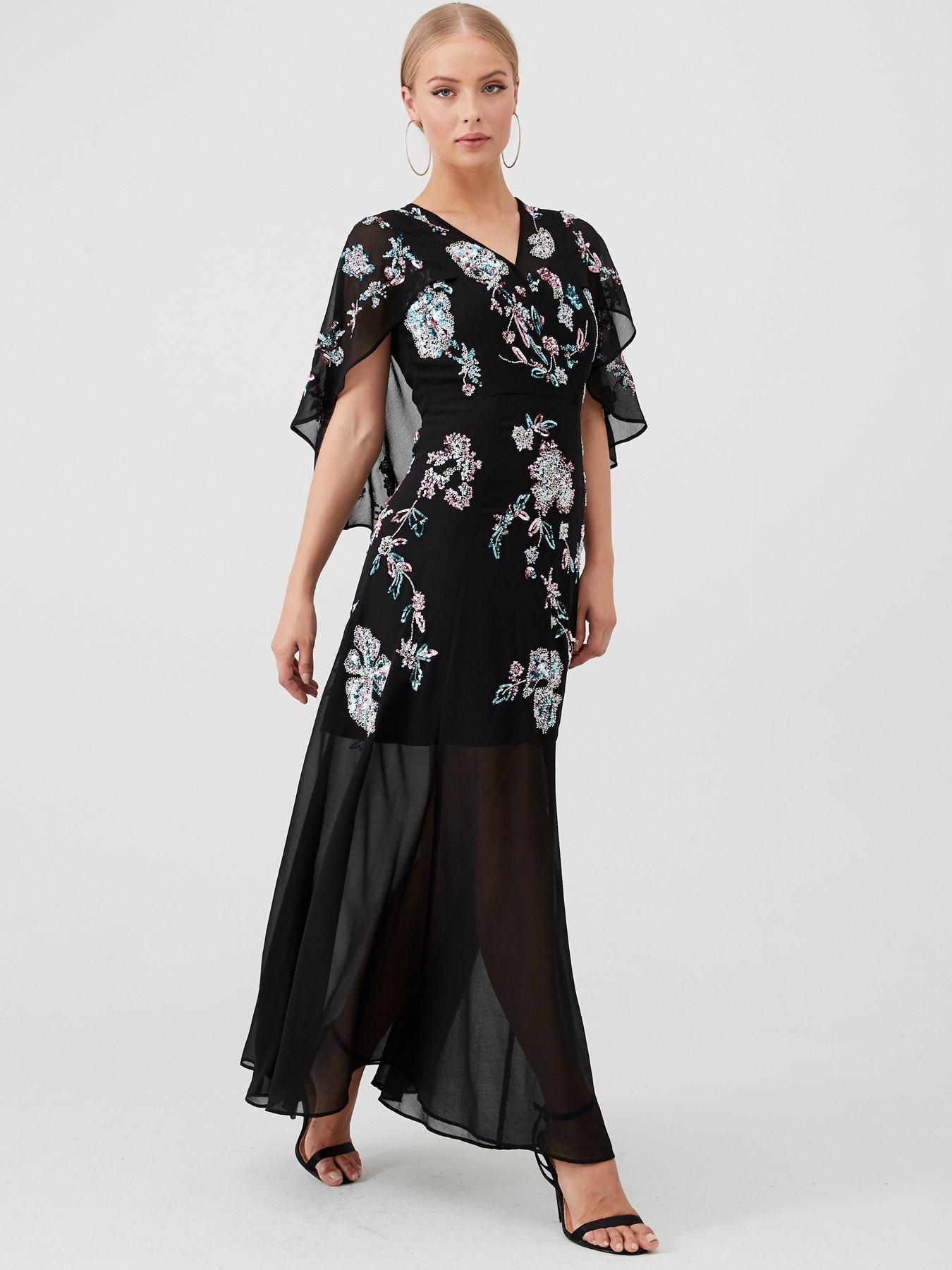 black cape dress uk