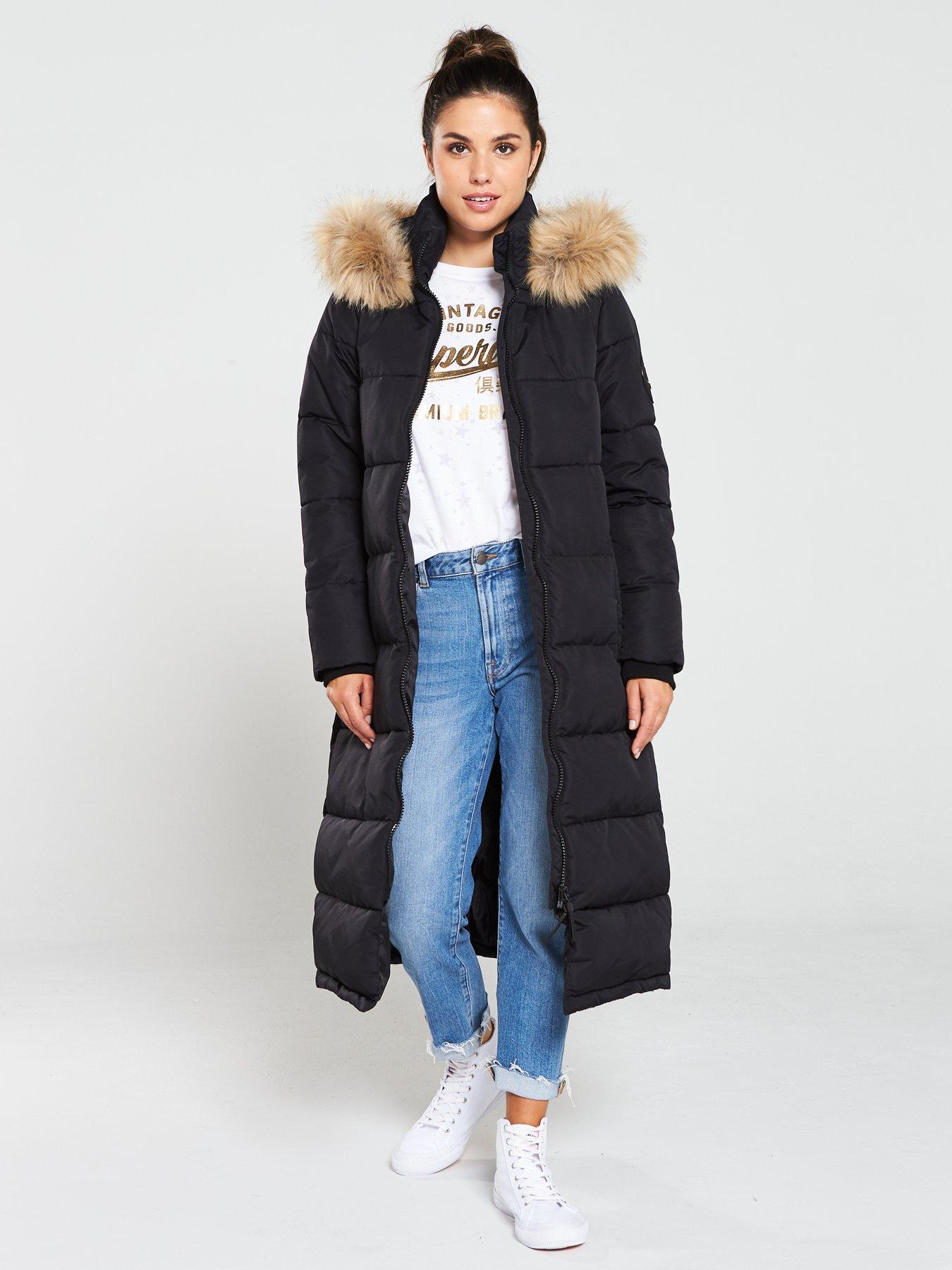 quilted longline coat