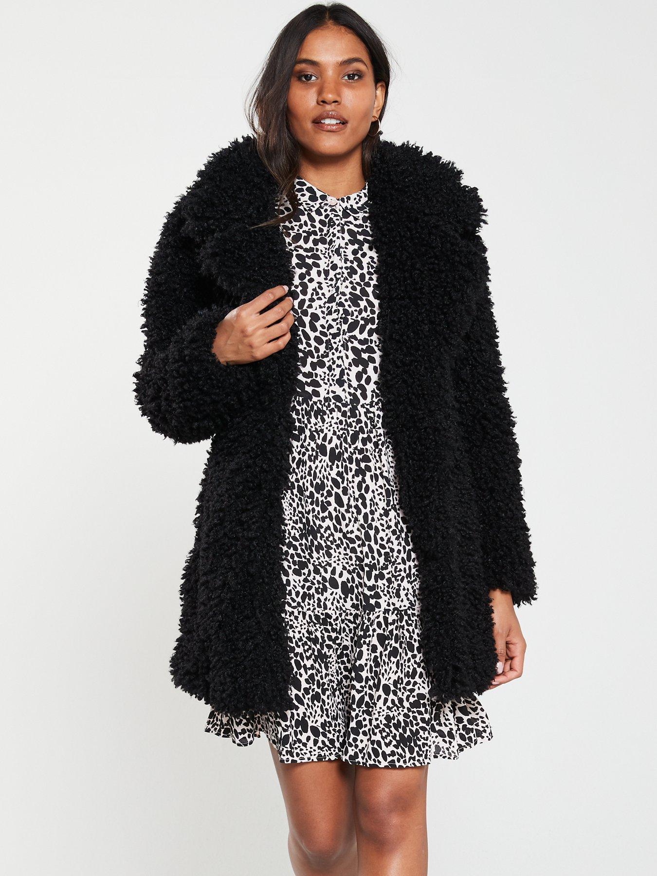 cheap black teddy coat