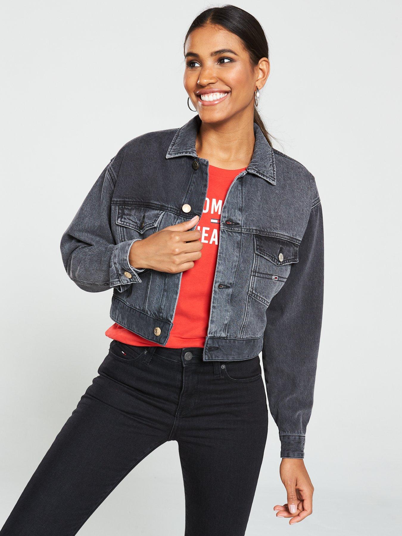 black cropped trucker jacket