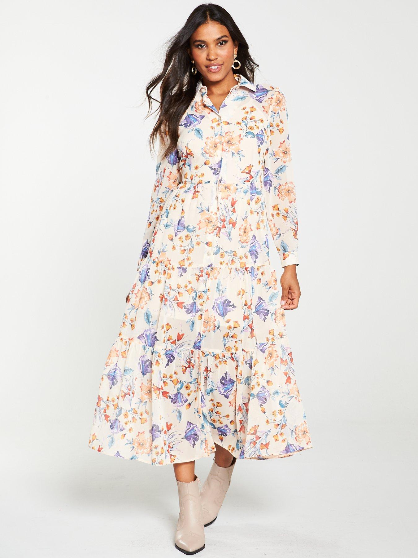 button through maxi dress uk