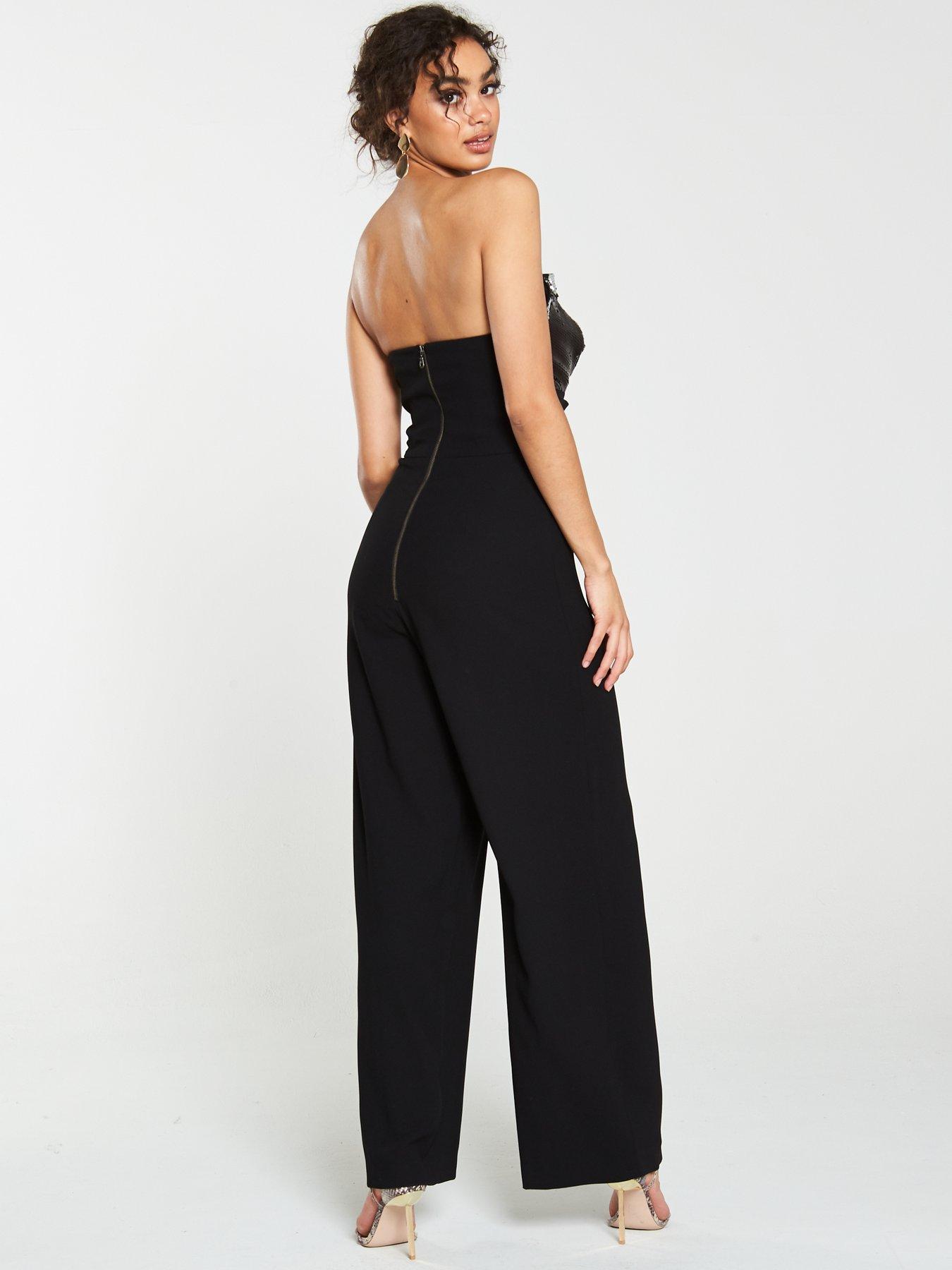 black bandeau jumpsuit uk