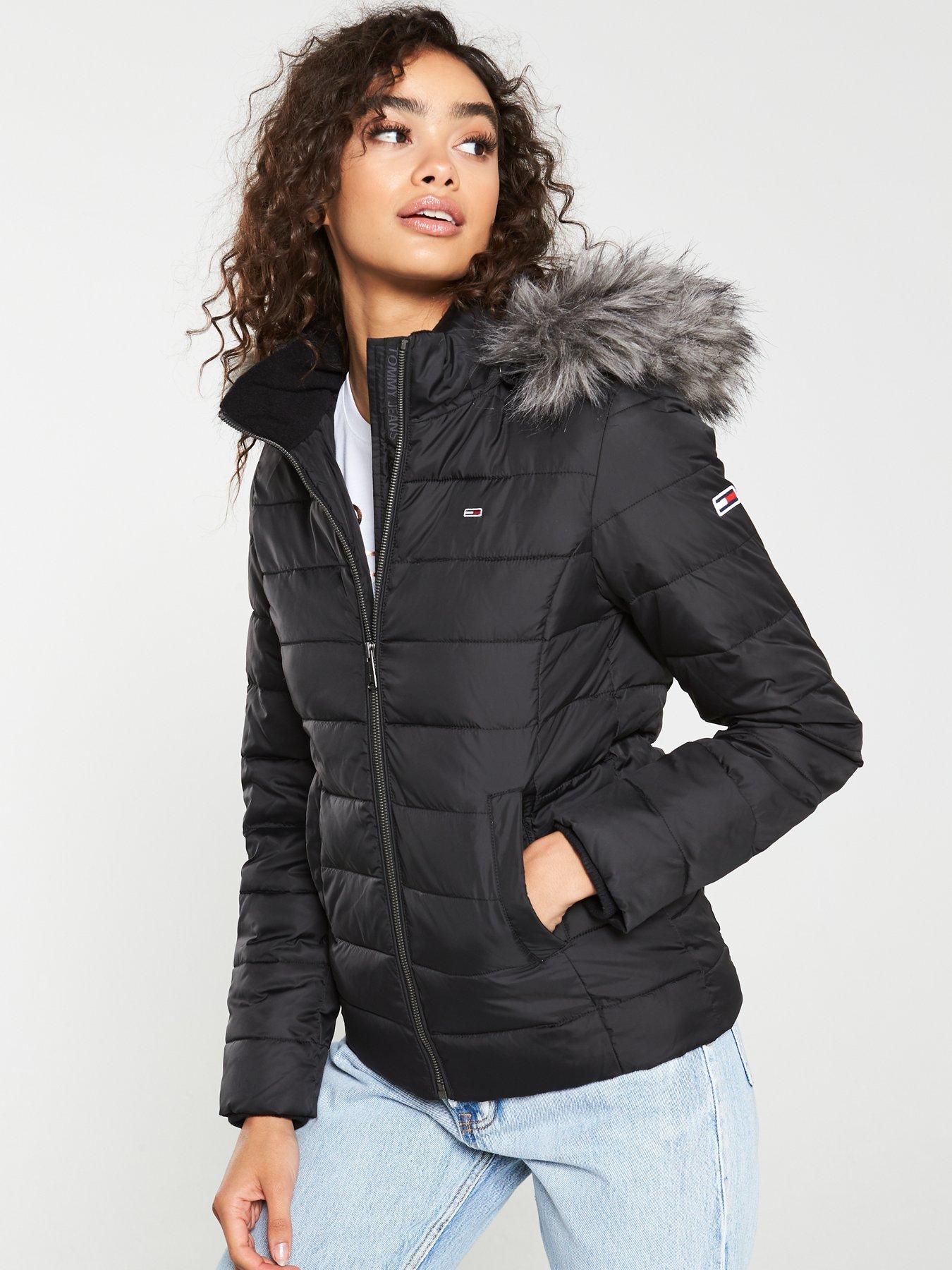 essential hooded down jacket tommy hilfiger