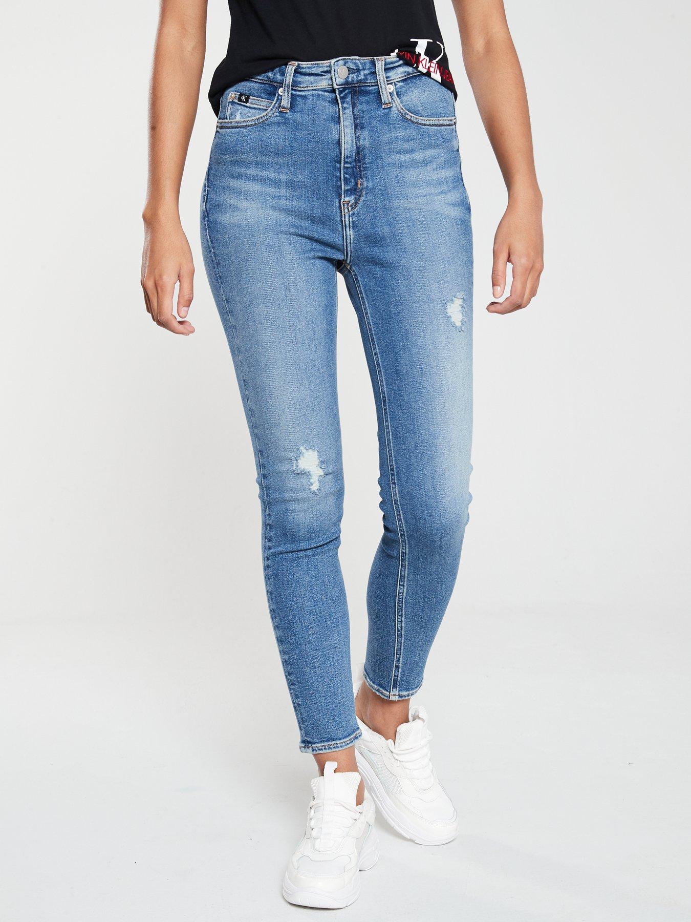 calvin klein high rise ankle skinny
