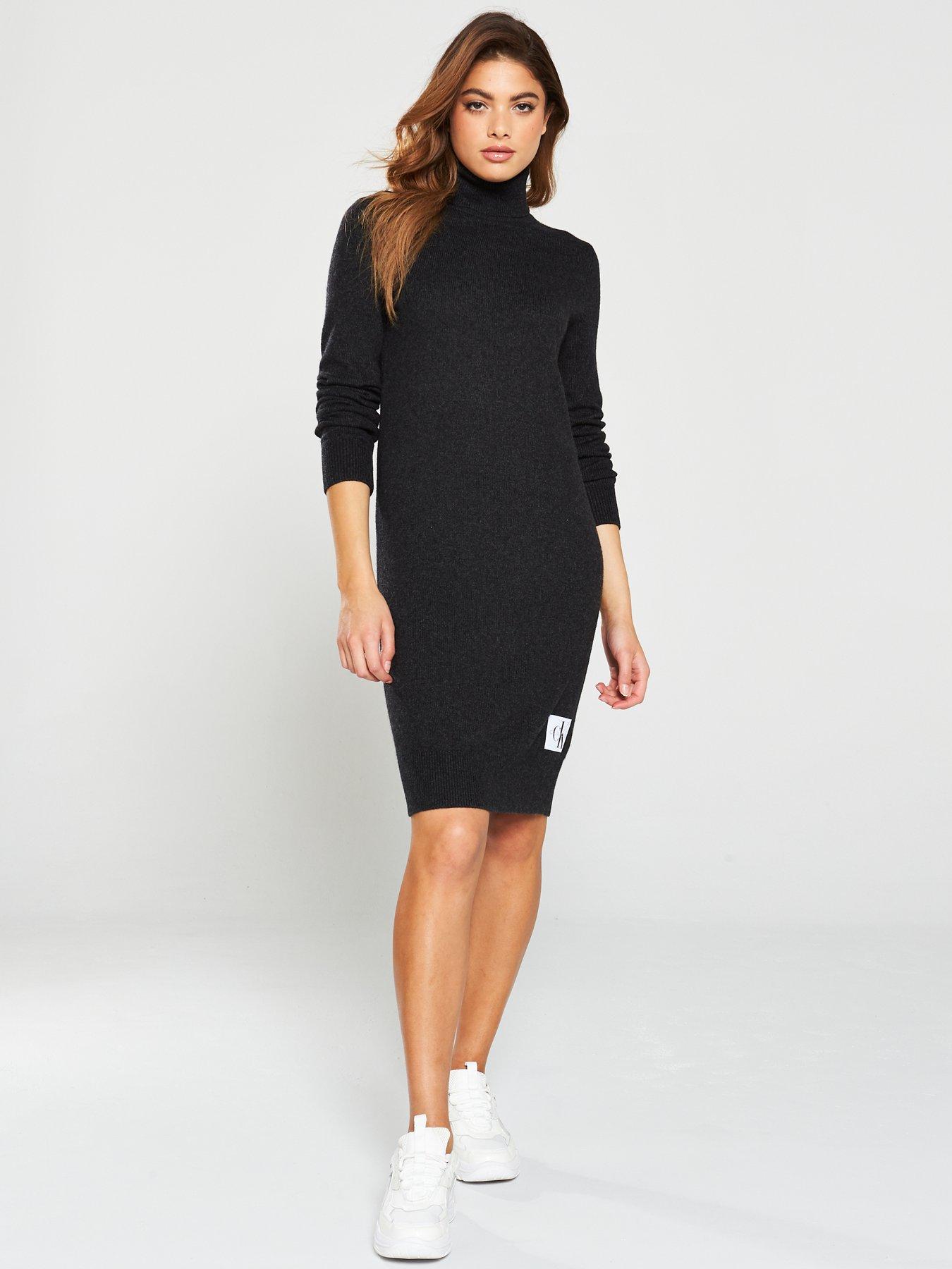 calvin klein sweater dress grey