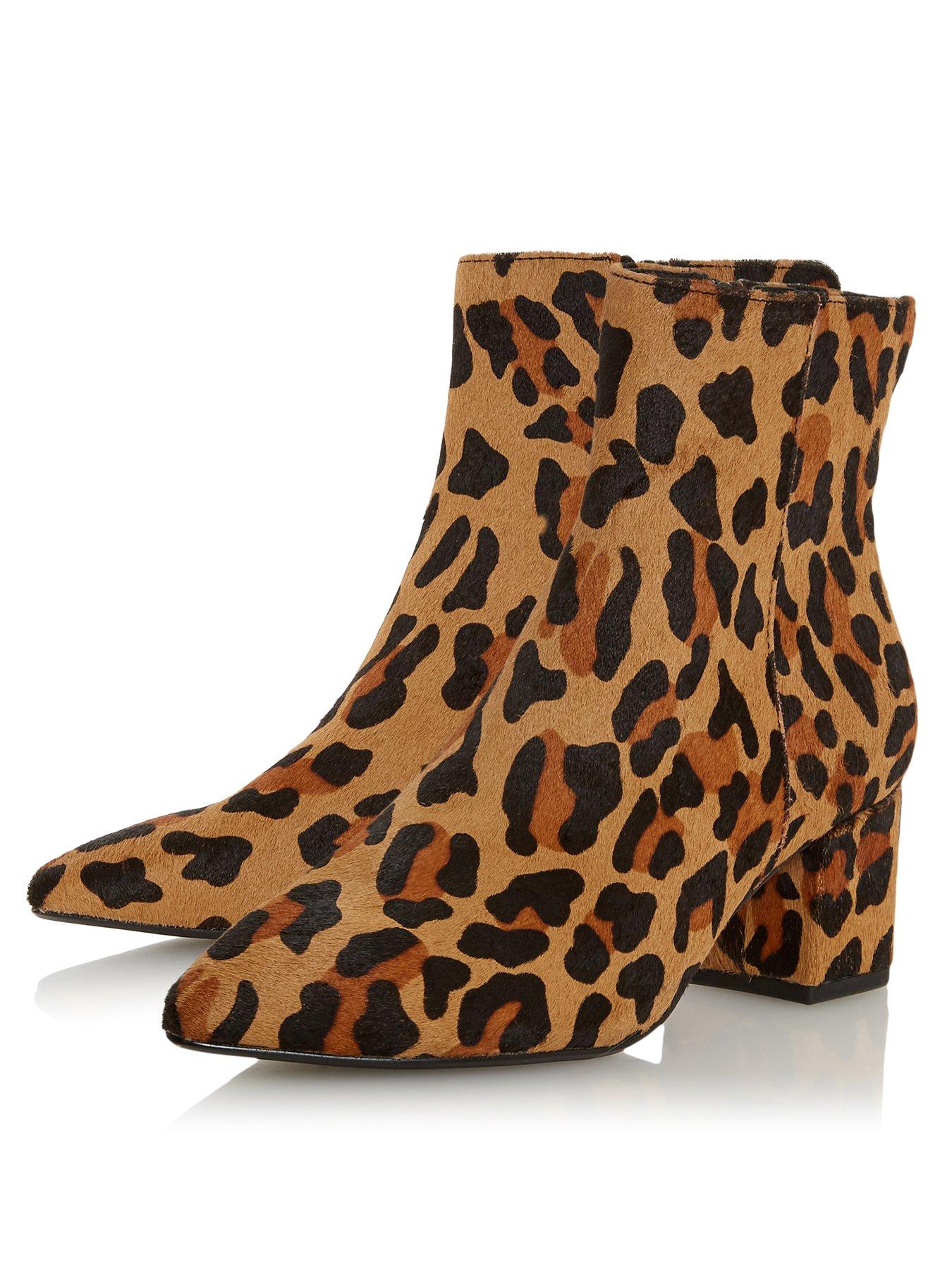 low heel leopard print boots