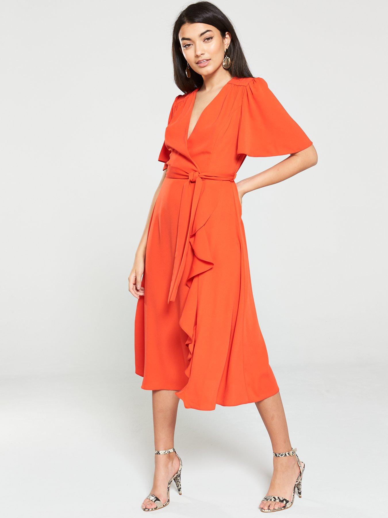 wrap frill dress uk