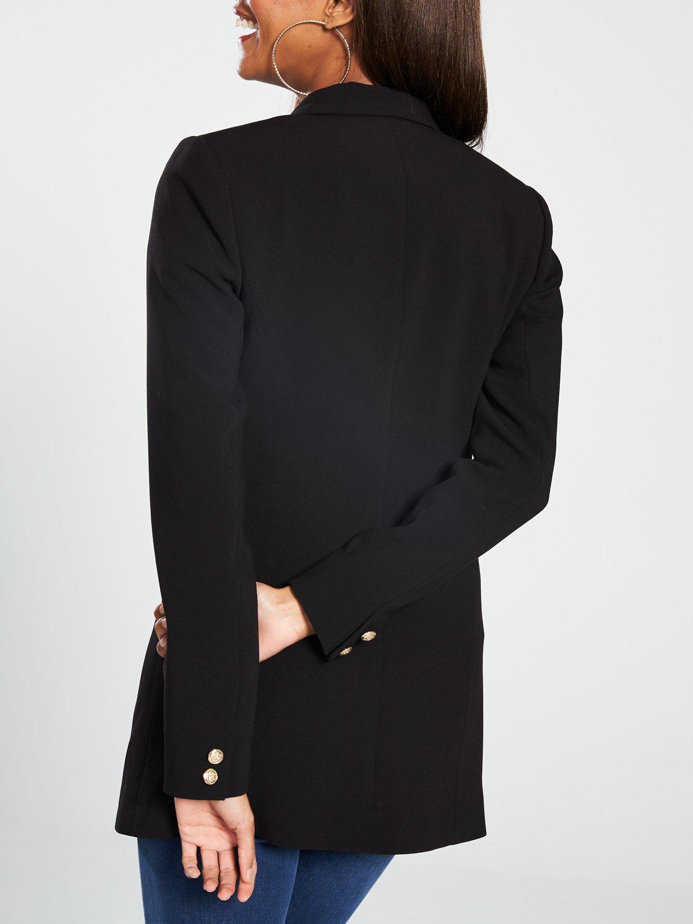 Long black blazer outlet coat