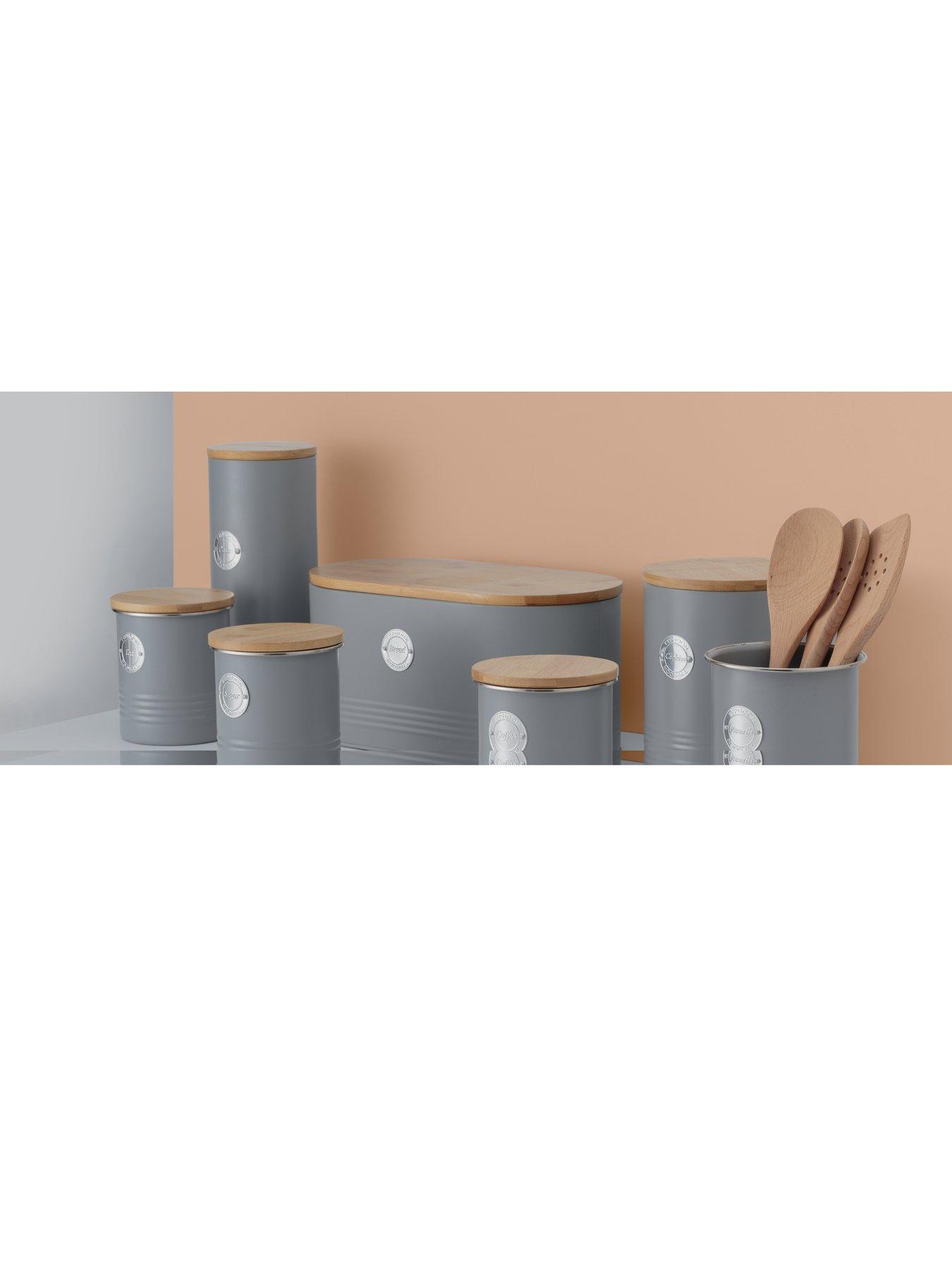 Image 6 of 6 of Typhoon Living Tea, Coffee and Sugar Storage Canisters &ndash; Grey
