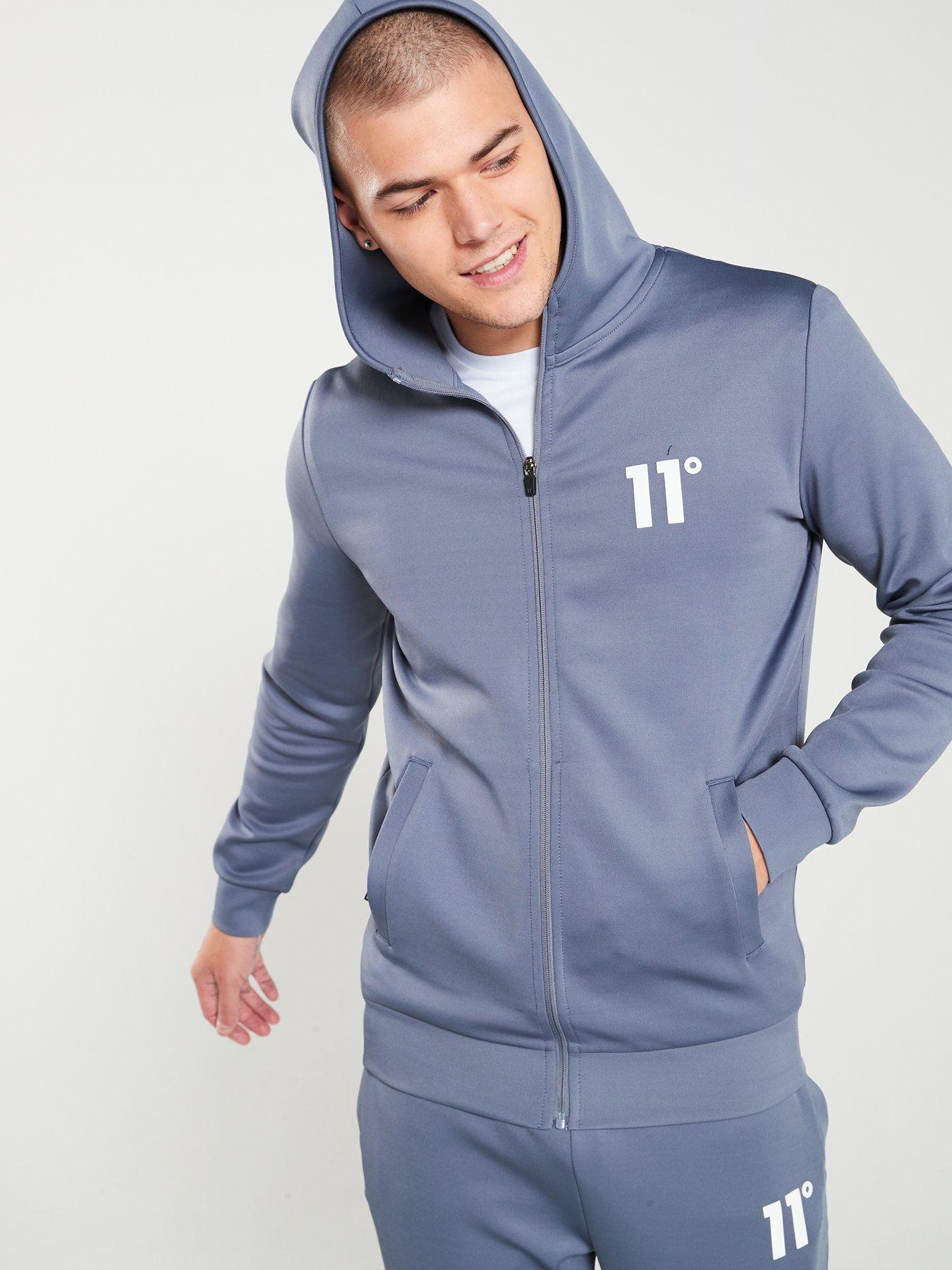 11 degrees poly zipped hoodie