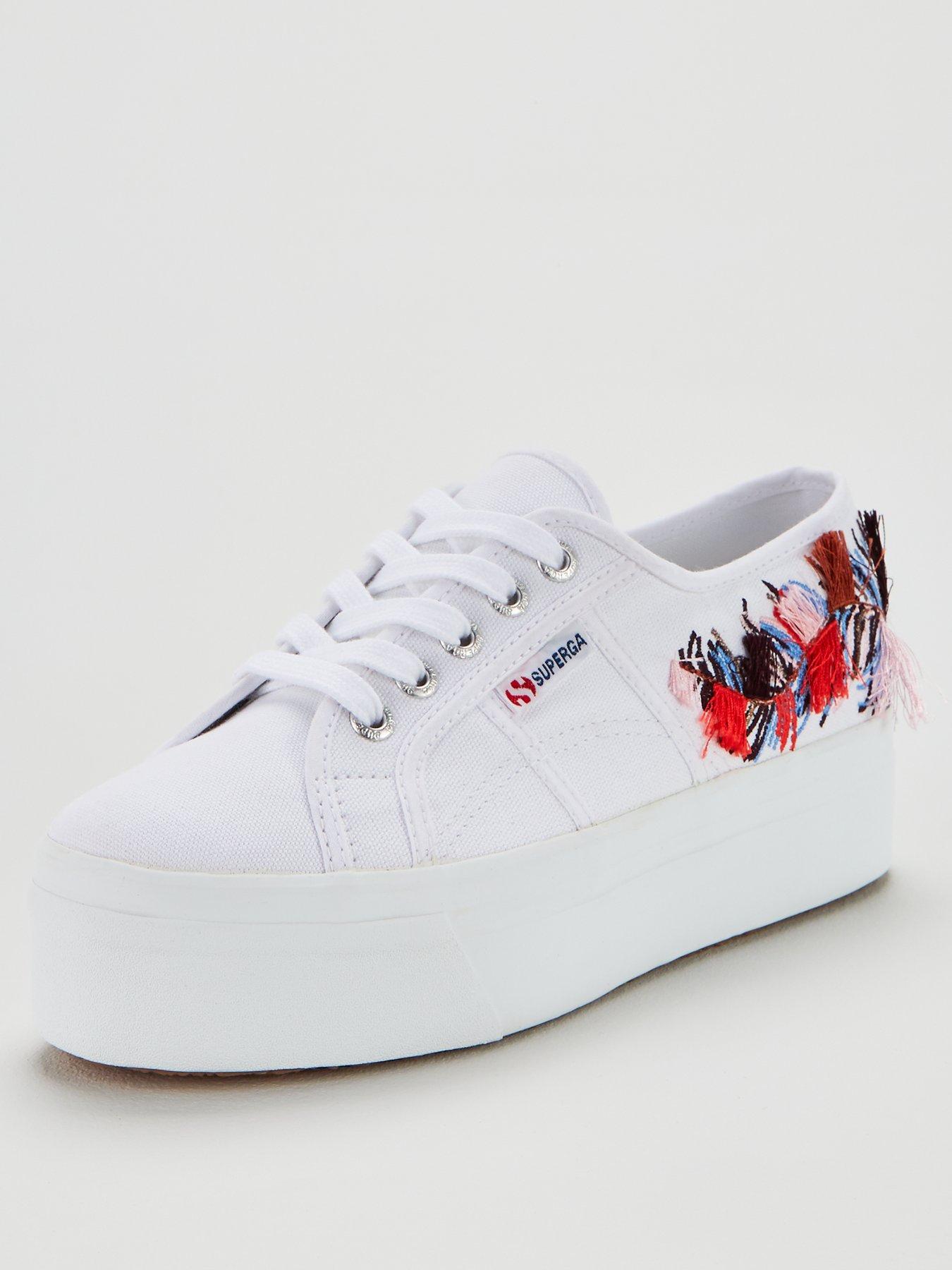 superga 2790 silver double sole flatform trainers