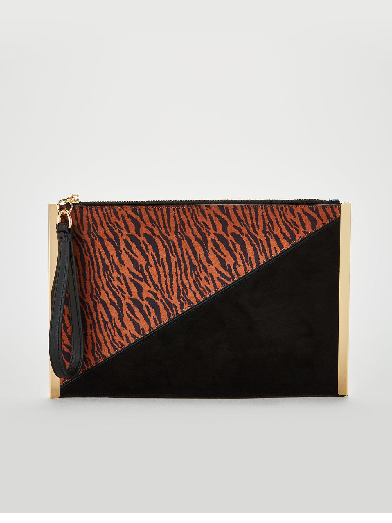 zebra print clutch bag uk