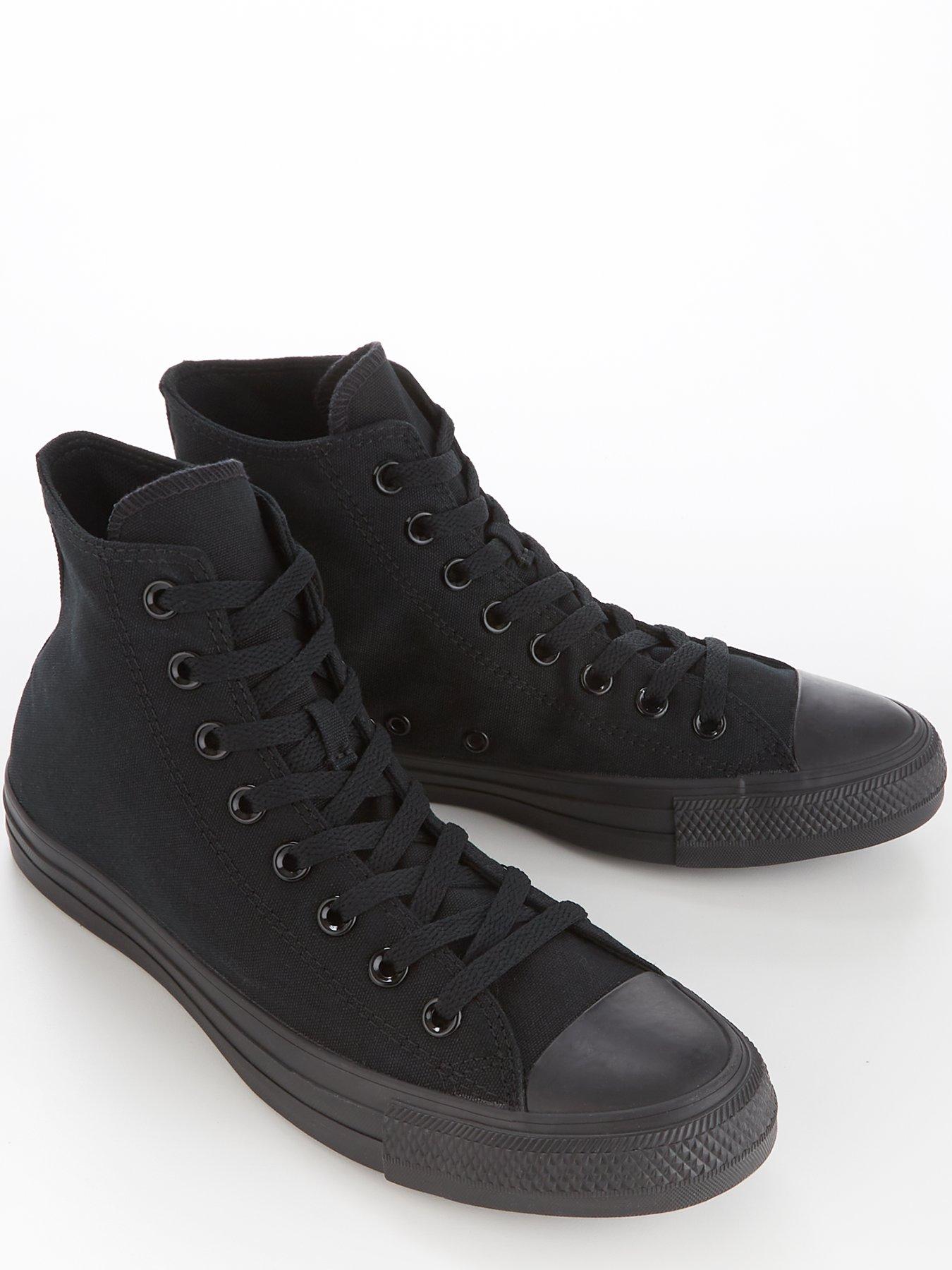 Mens all black outlet converse high tops