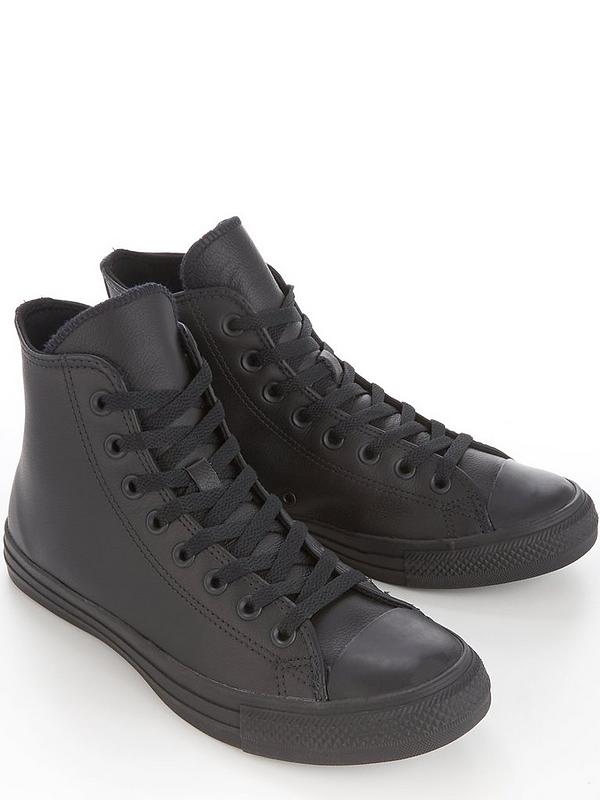 Converse Chuck Taylor All Star Leather Hi-Tops - Black 
