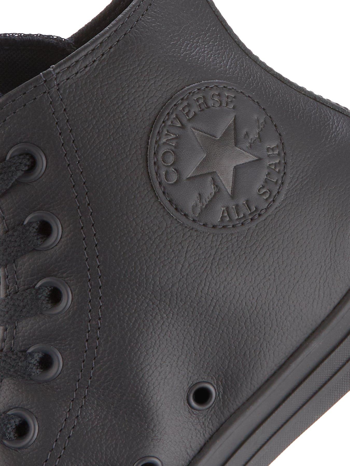 Black leather converse mens size 9 best sale