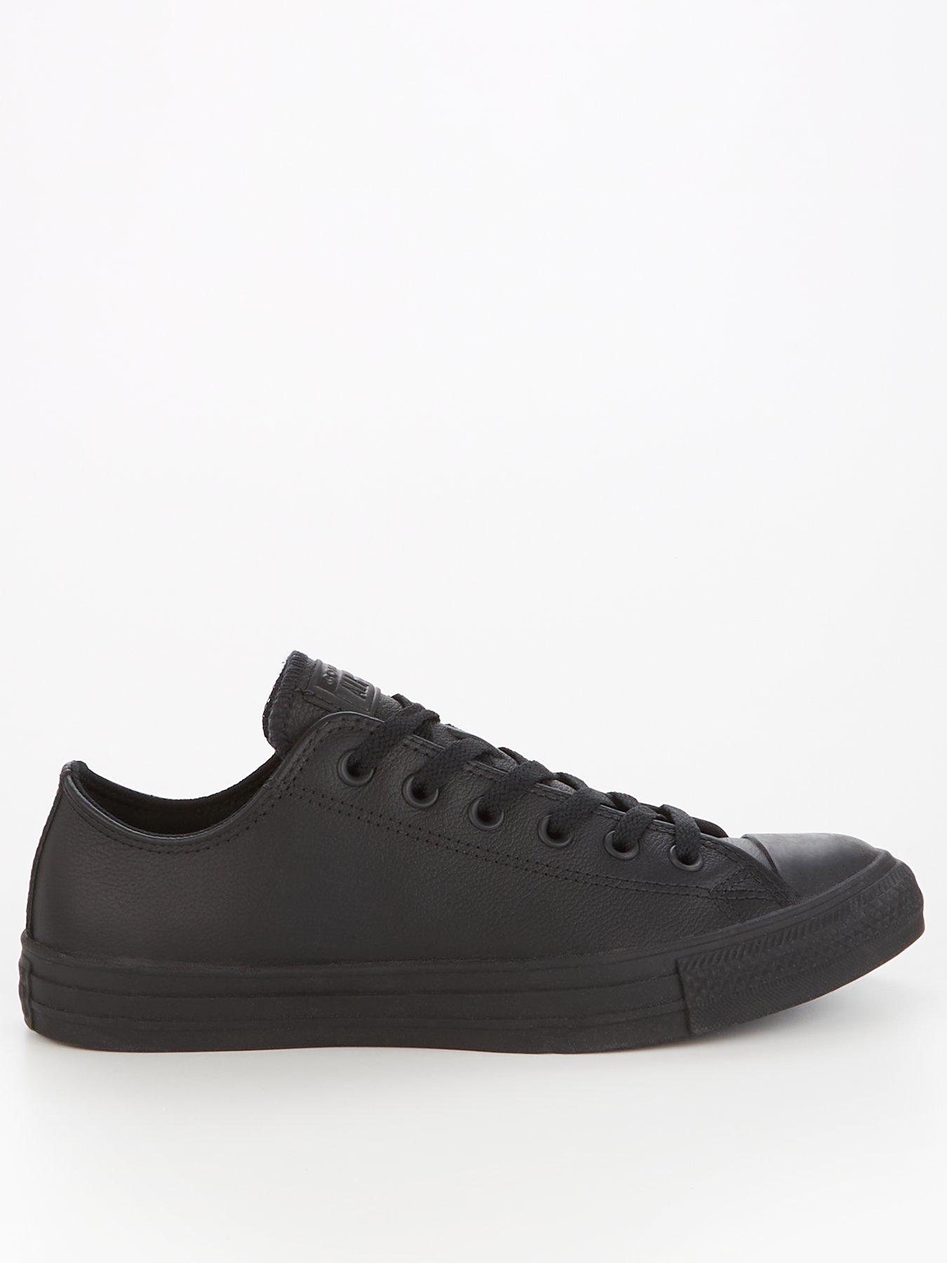 Chuck Taylor Leather Ox - Black | very.co.uk