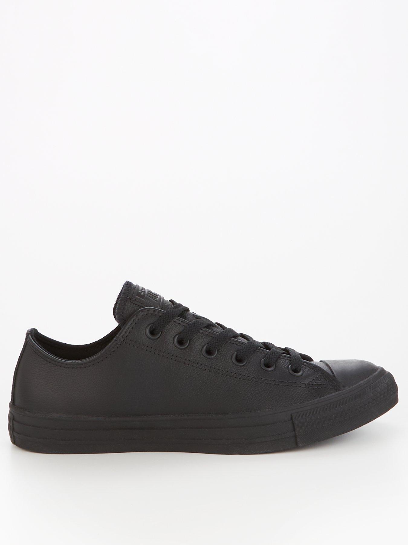 Converse Mens Tonal Leather Ox Trainers Black Very
