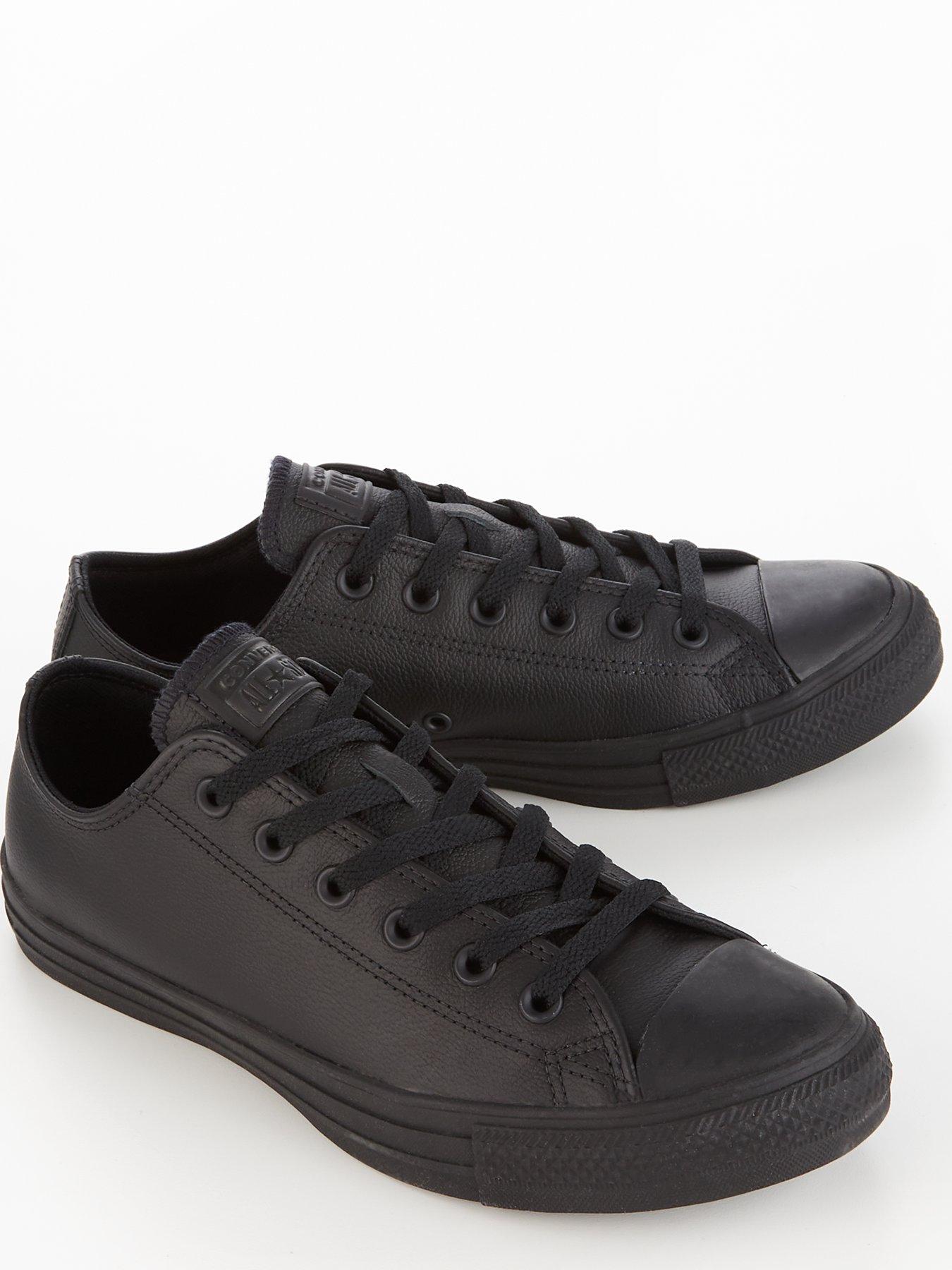 Converse Chuck Taylor All Star Leather Ox - Black | very.co.uk