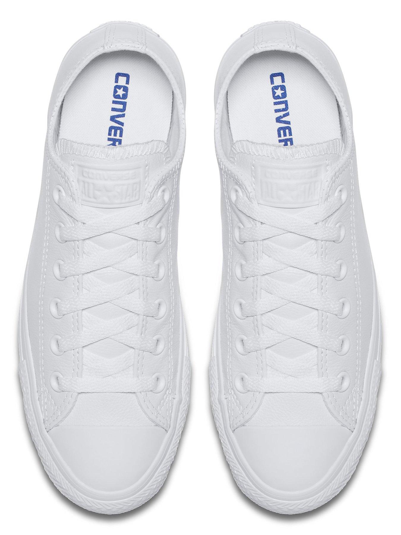 Mens Tonal Leather Ox Trainers White