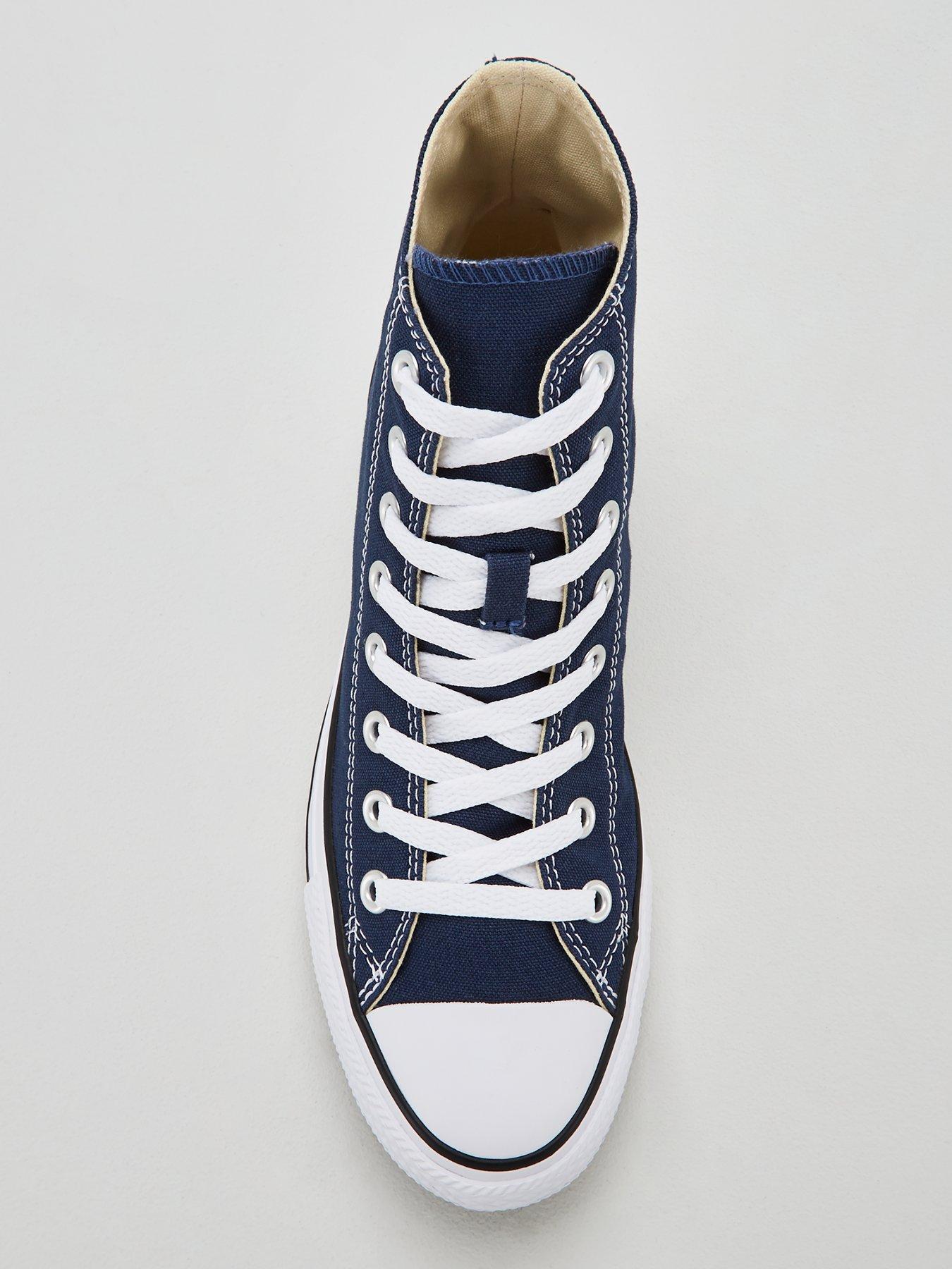 Navy and white deals converse