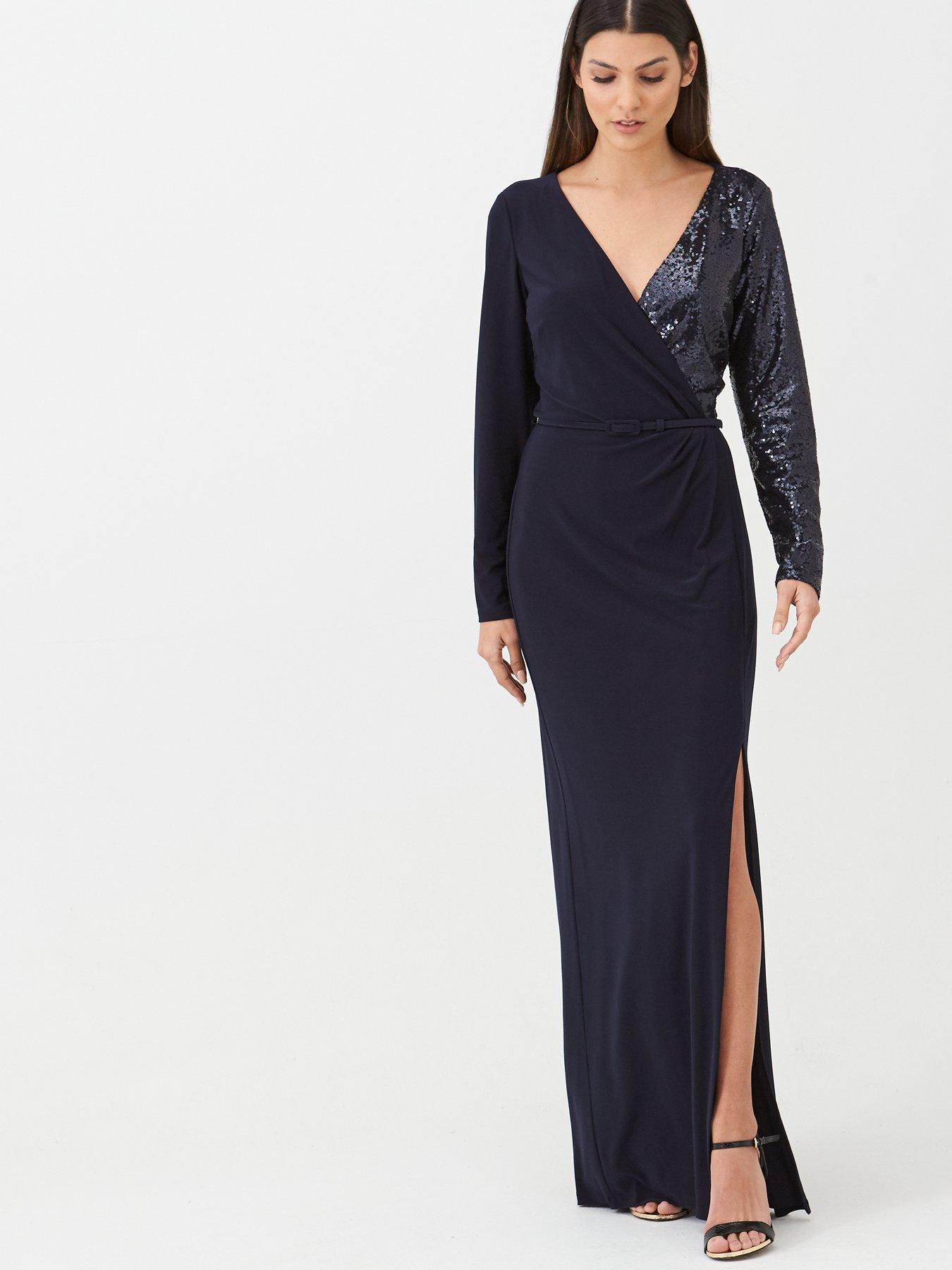 ralph lauren navy gown