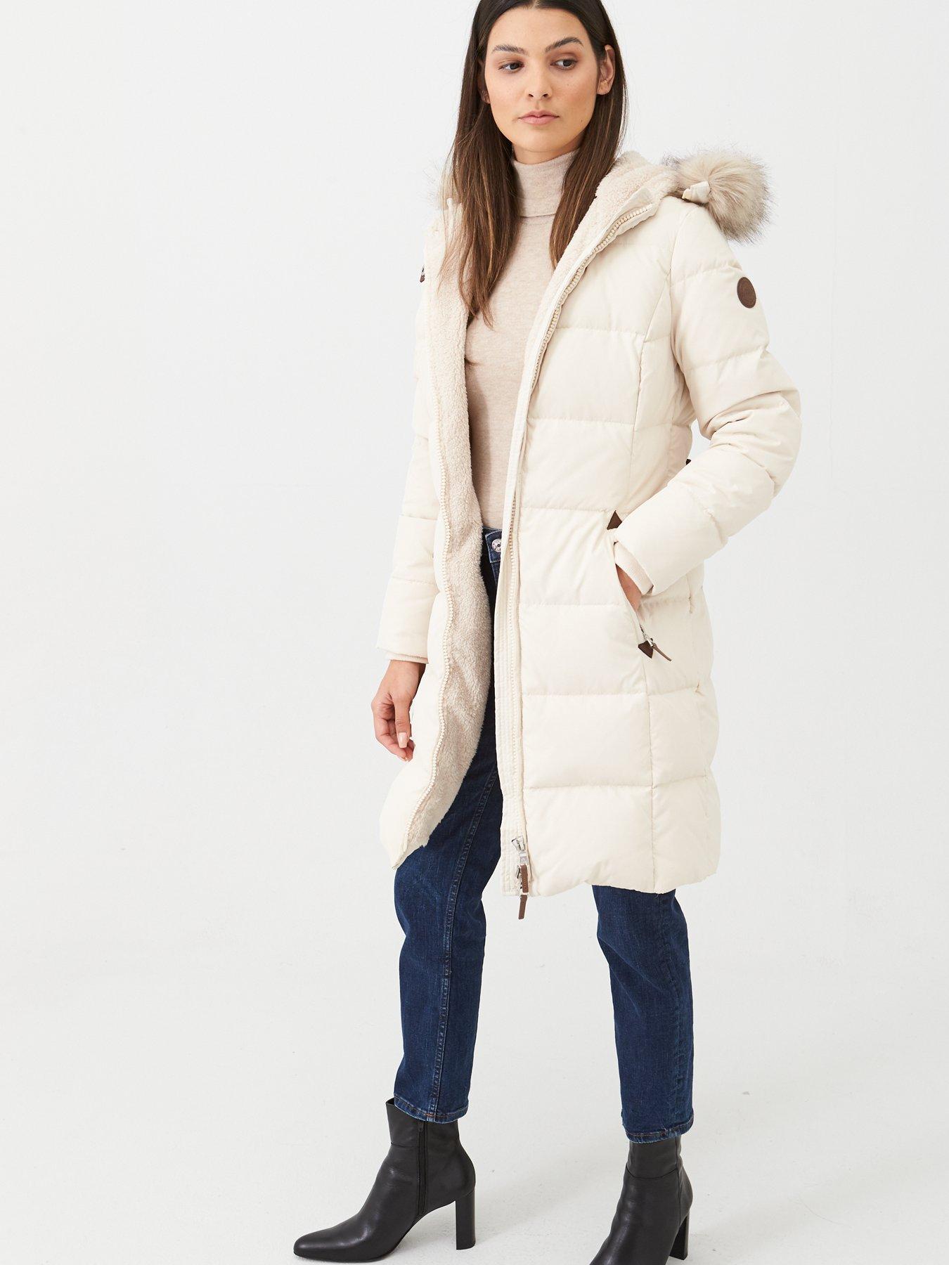 lauren ralph lauren faux fur trim puffer maxi puffer coat