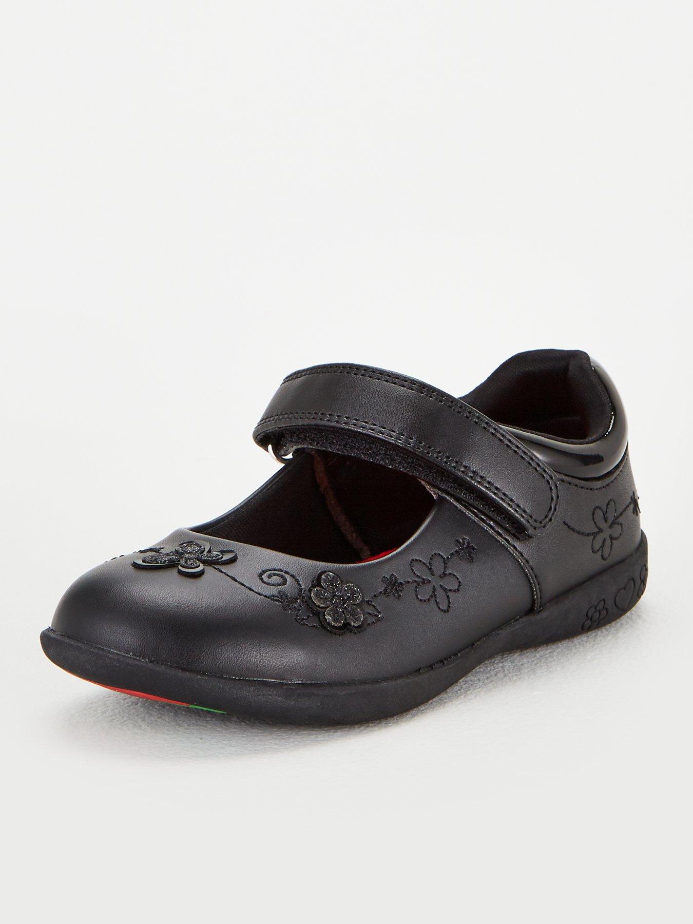 Black Leather School Shoes For Girls