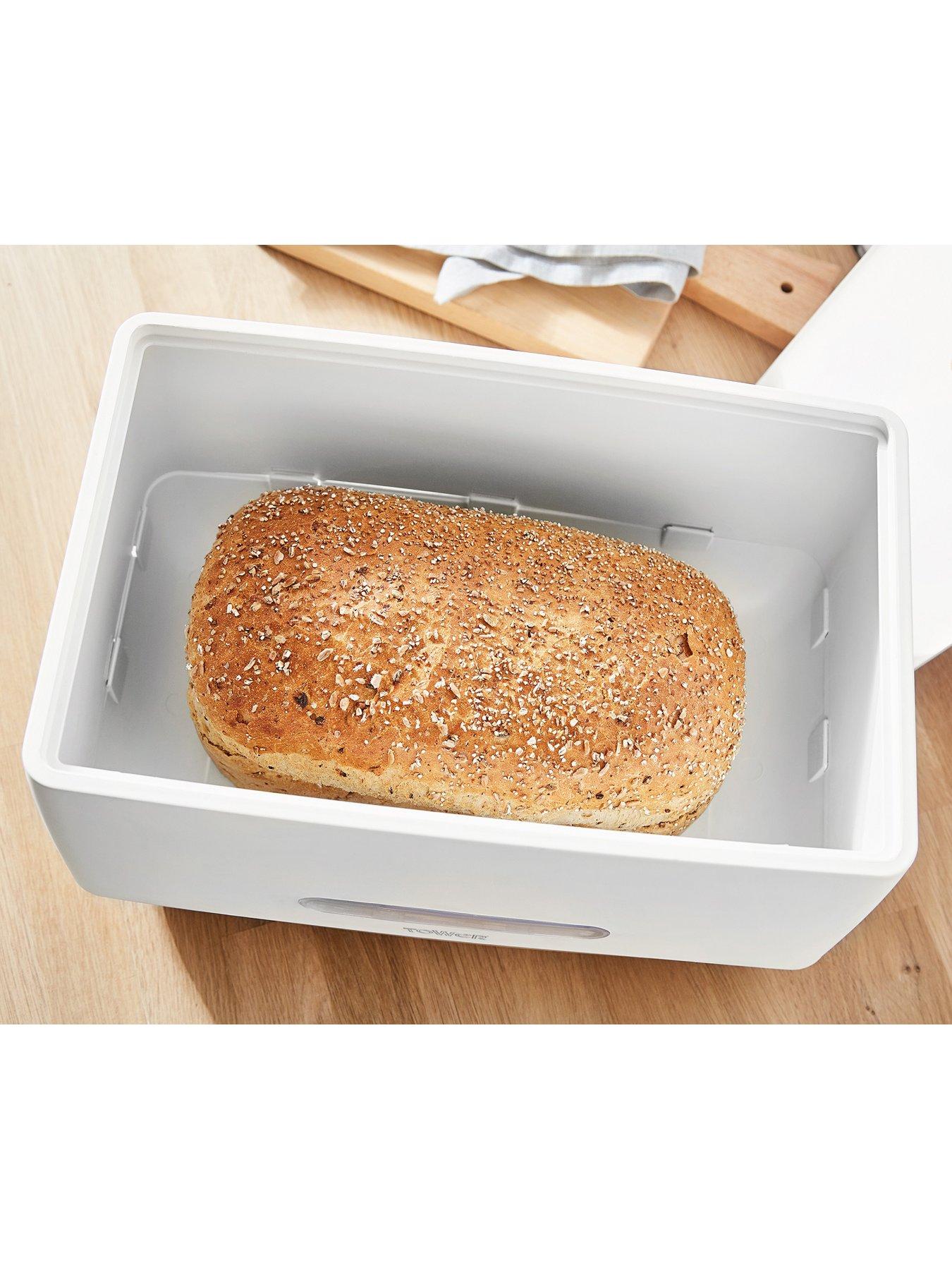 Tower Scandi Bread Bin White very.co.uk