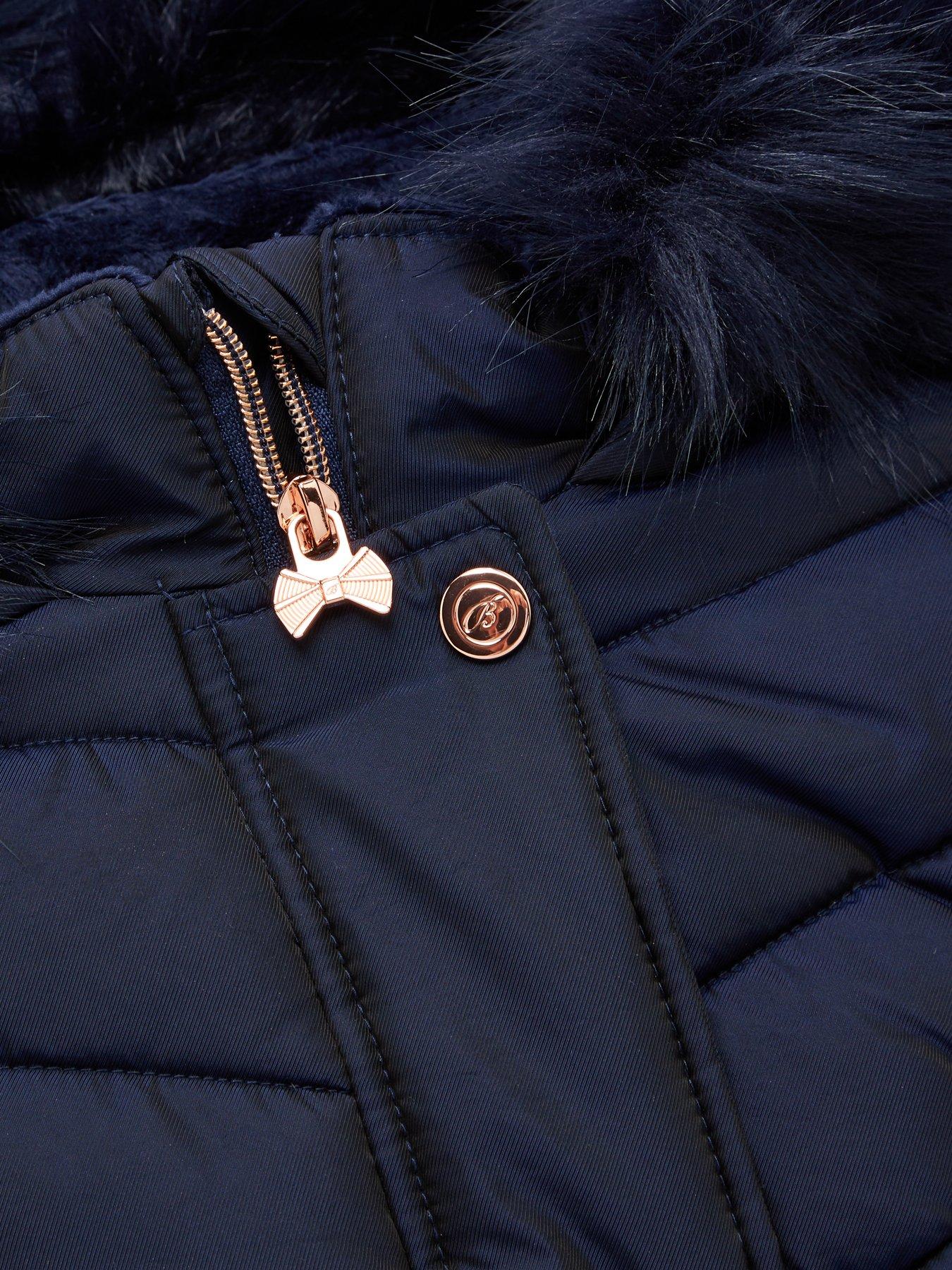 ted baker girls silver coat